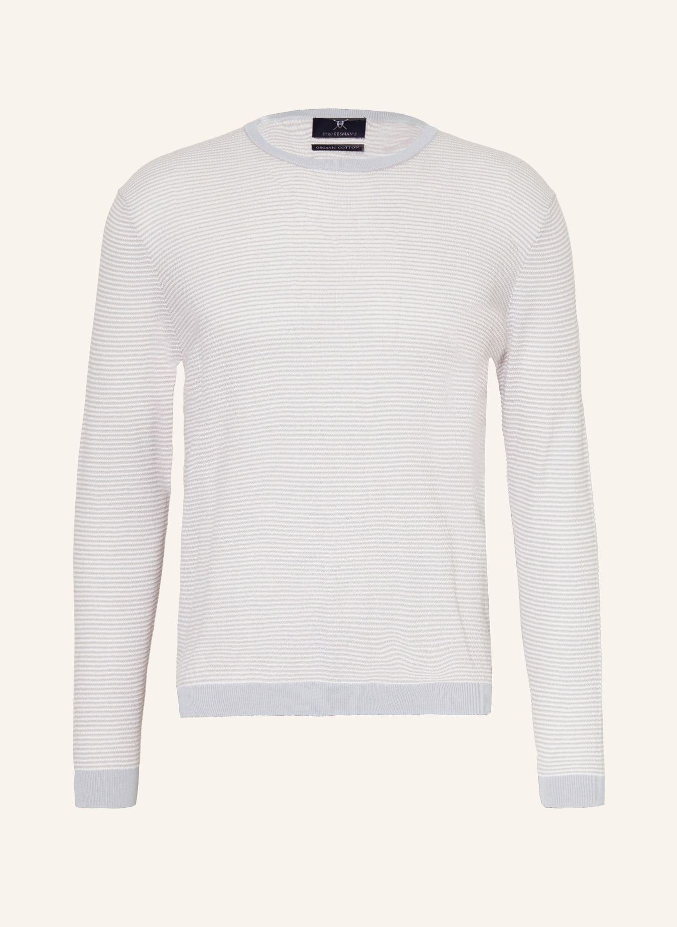 STROKESMAN'S Sweater, Color: LIGHT GRAY/ WHITE (Image 1)