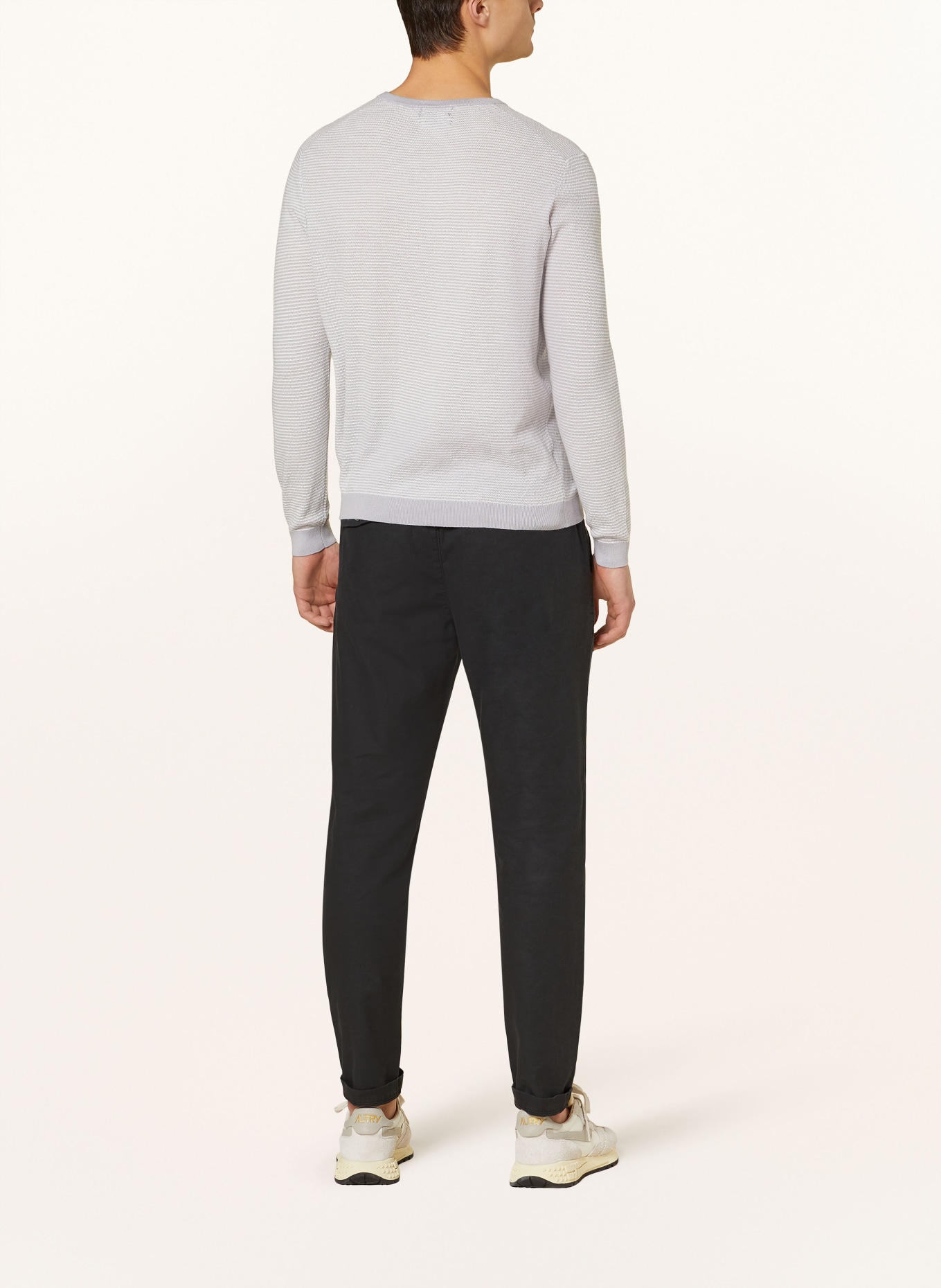 STROKESMAN'S Sweater, Color: LIGHT GRAY/ WHITE (Image 3)