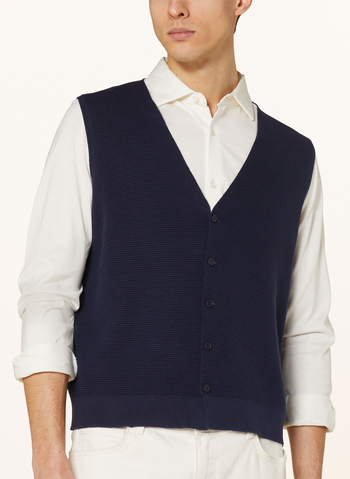 STROKESMAN'S Knit vest, Color: 1 NAVY (Image 4)