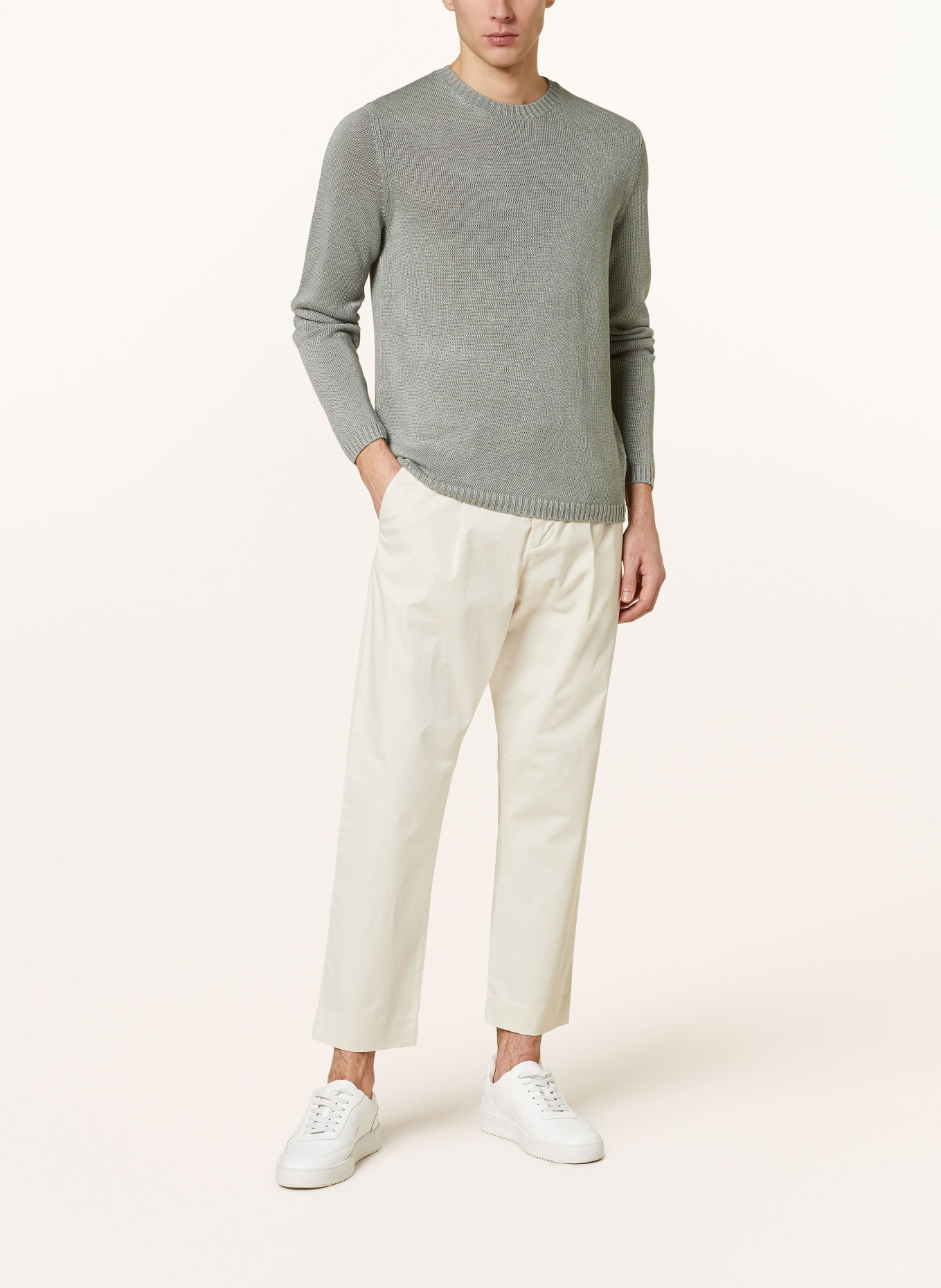 PAUL Leinenpullover: OLIV