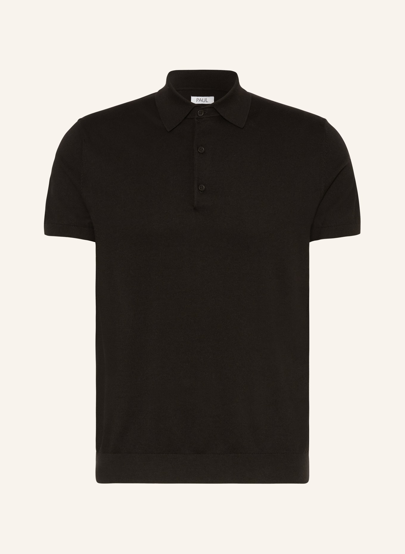 PAUL Knitted polo shirt, Color: BLACK (Image 1)