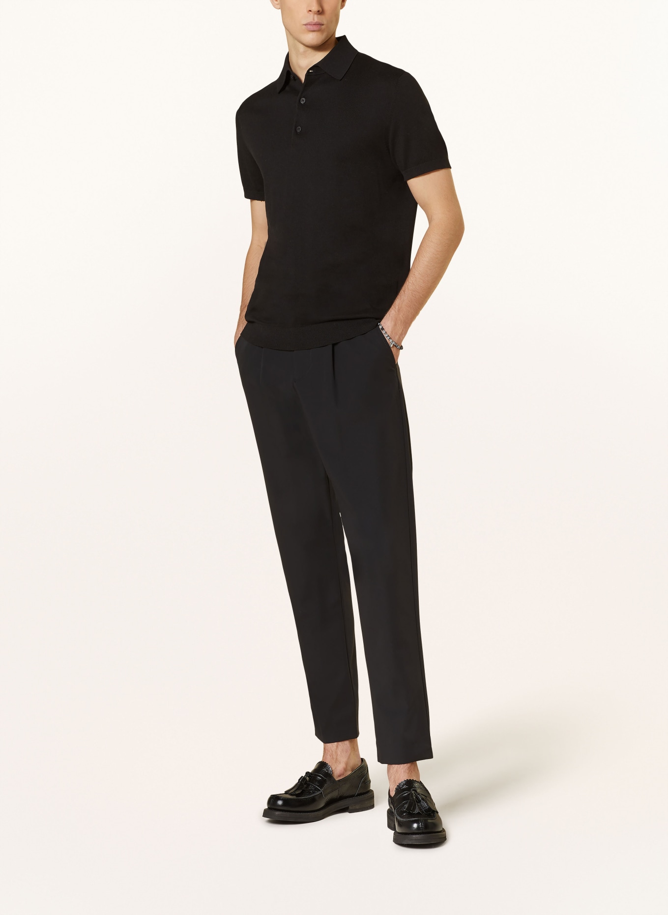 PAUL Knitted polo shirt, Color: BLACK (Image 2)