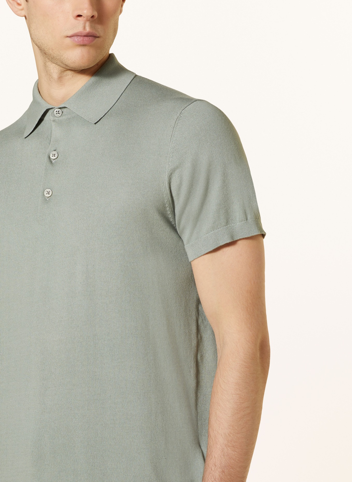 PAUL Knitted polo shirt, Color: LIGHT GREEN (Image 4)