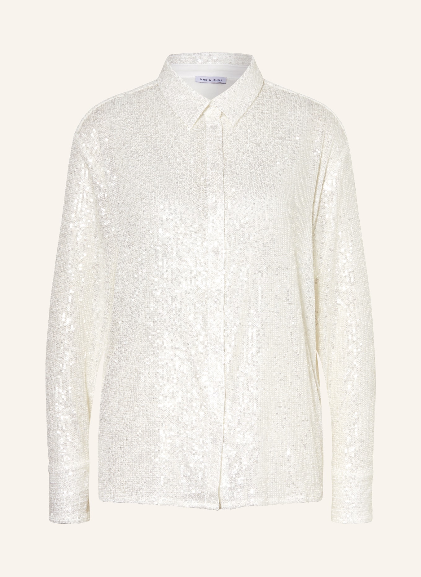 MRS & HUGS Shirt blouse with sequins, Color: WHITE (Image 1)