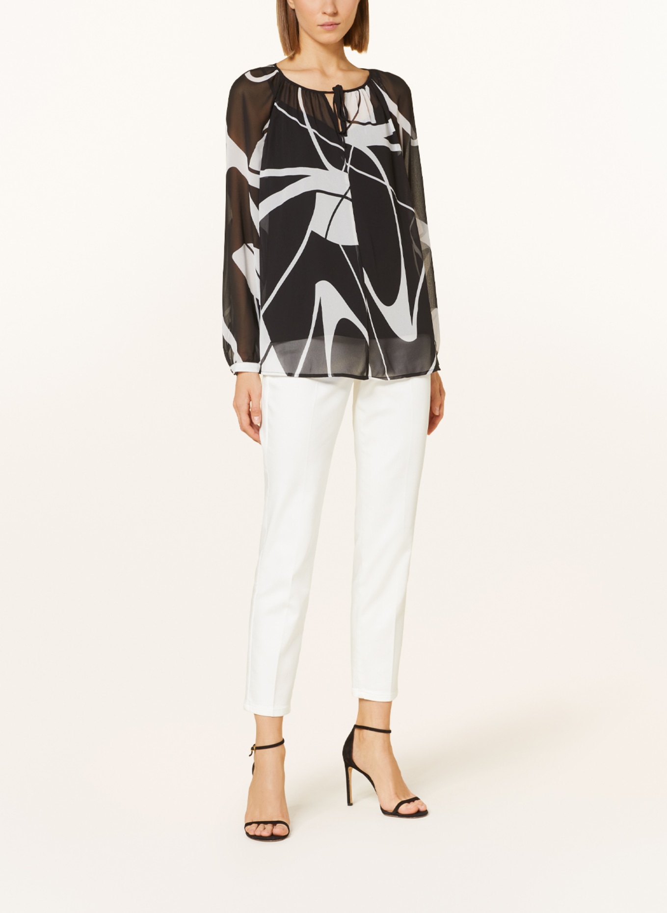 comma Shirt blouse, Color: BLACK/ WHITE (Image 2)