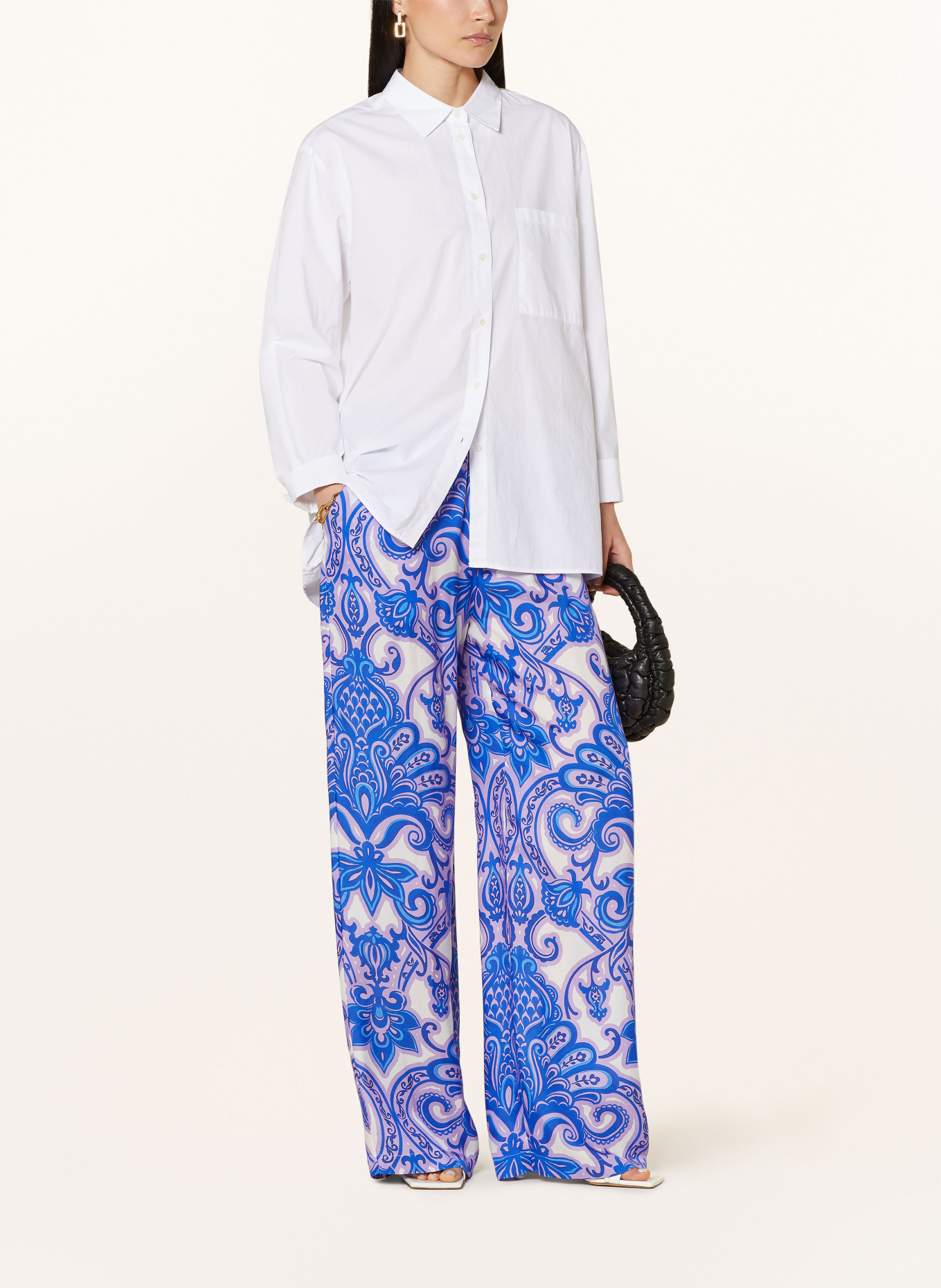 MRS & HUGS Trousers with silk, Color: BLUE/ LIGHT PURPLE/ WHITE (Image 2)