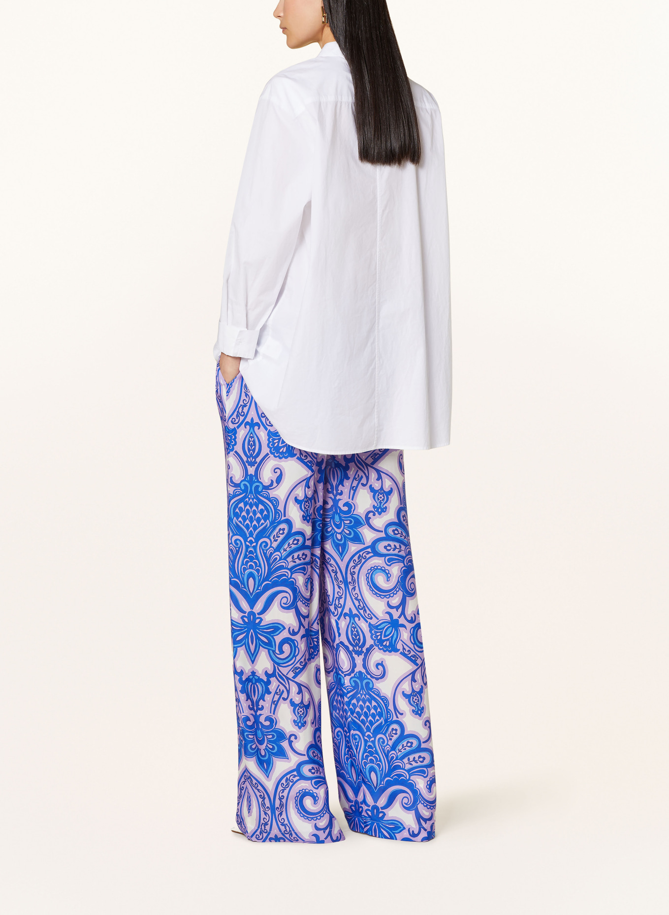 MRS & HUGS Trousers with silk, Color: BLUE/ LIGHT PURPLE/ WHITE (Image 3)