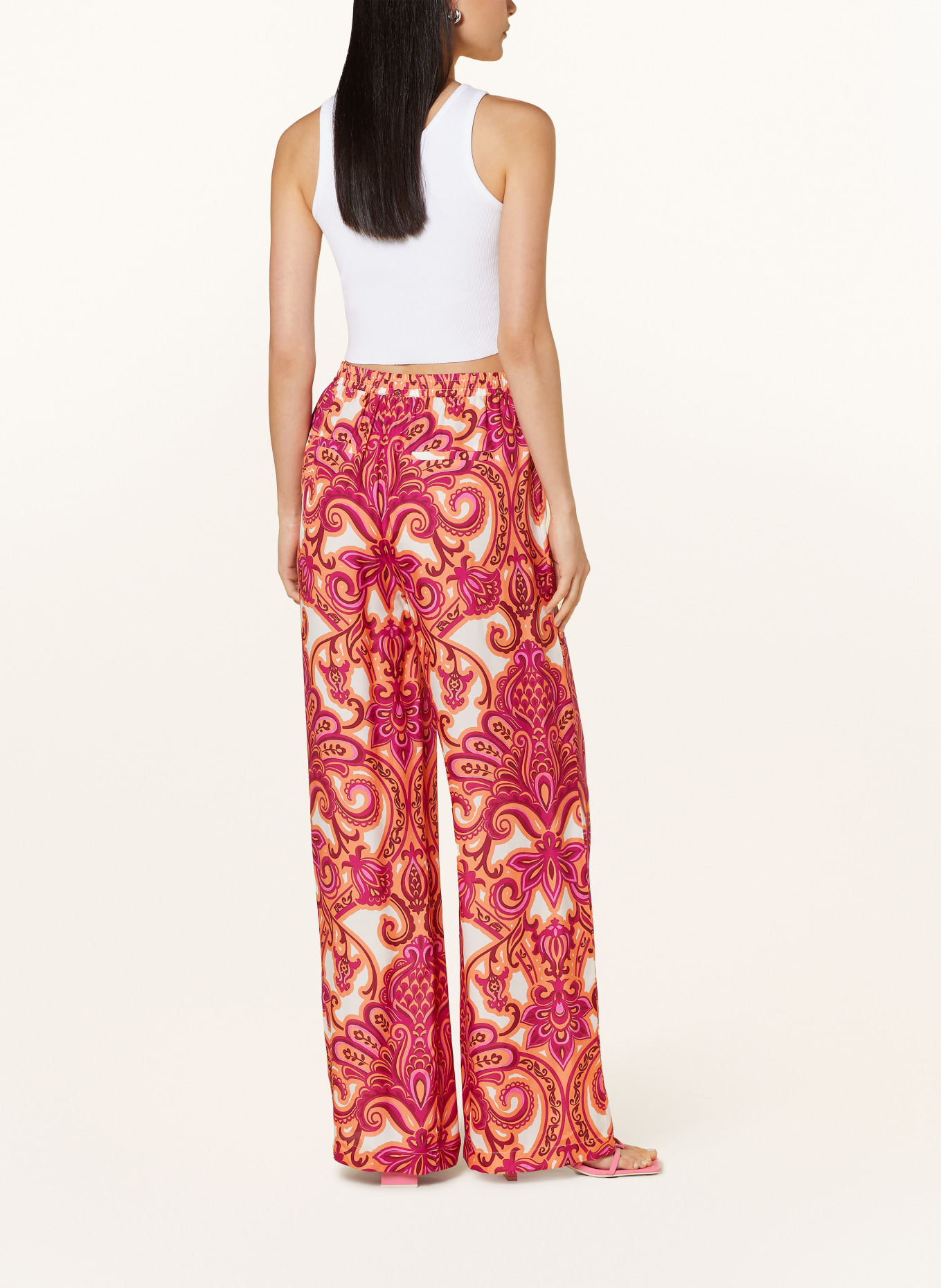 MRS & HUGS Trousers with silk, Color: ORANGE/ PINK/ WHITE (Image 3)