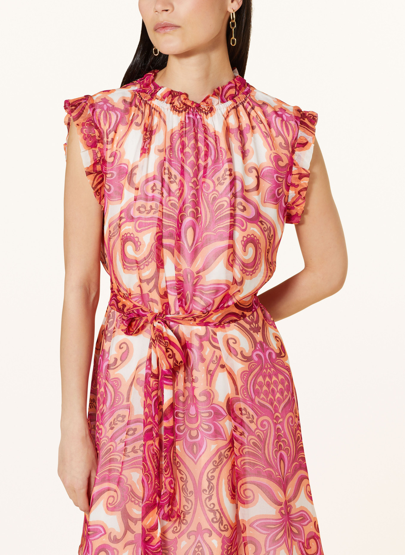 MRS & HUGS Kleid: ORANGE / PINK / WEISS