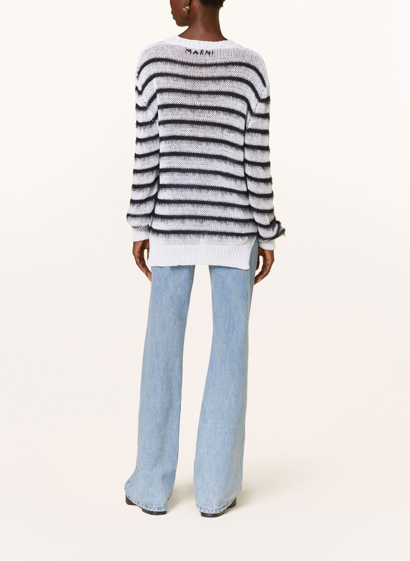 MARNI Oversized-Pullover, Farbe: SCHWARZ/ WEISS/ GRAU (Bild 3)