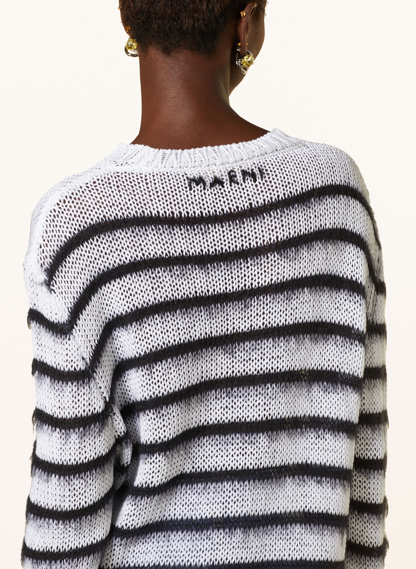 MARNI Oversized sweater, Color: BLACK/ WHITE/ GRAY (Image 4)