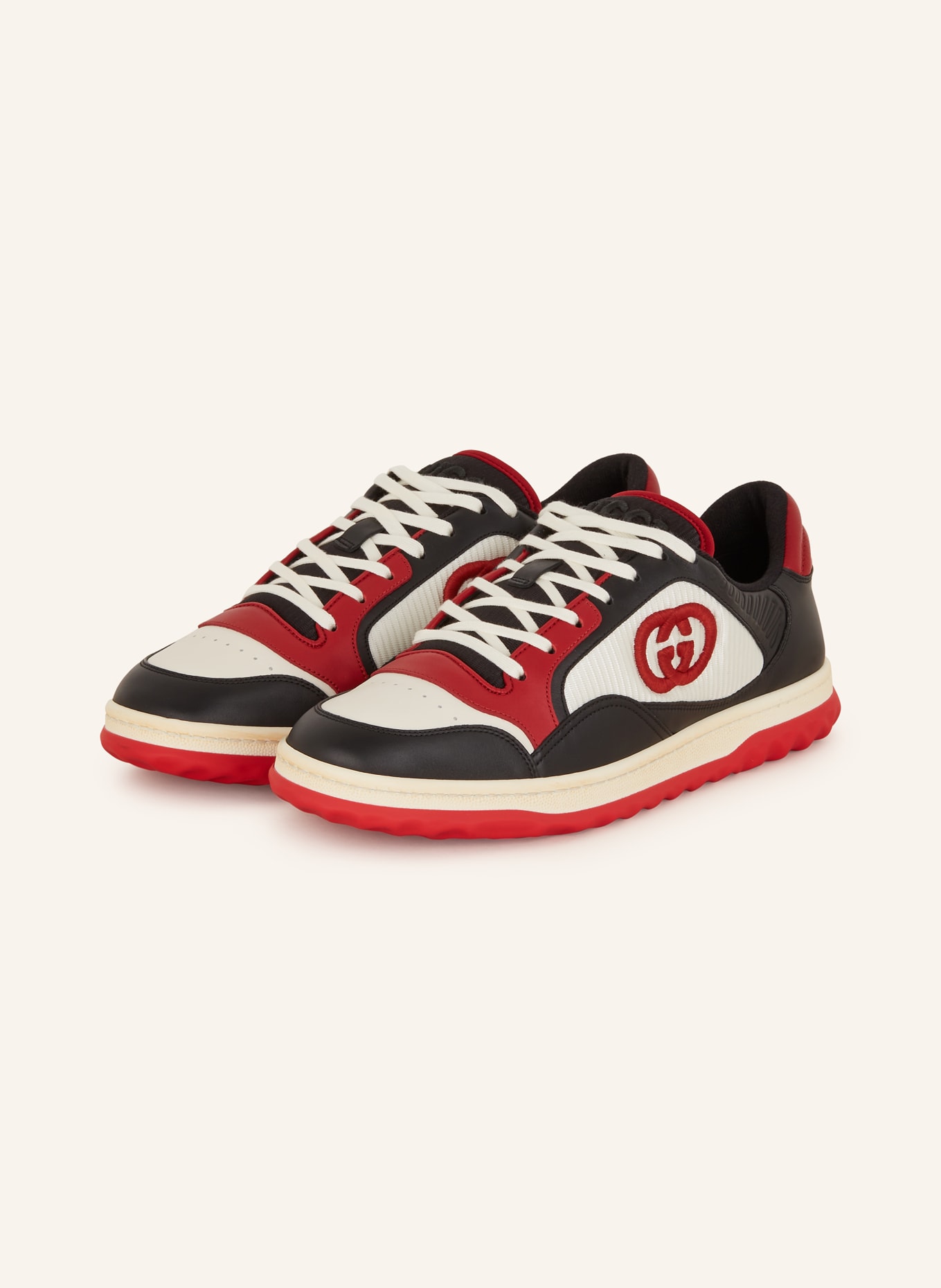 GUCCI Sneakersy MAC80, Kolor: 1051 BLACK/WHITE/RED (Obrazek 1)