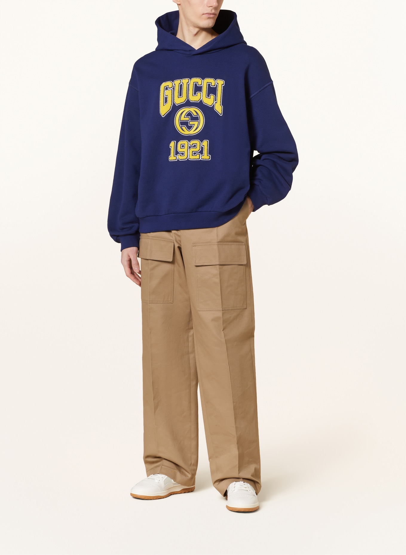 GUCCI Oversized hoodie, Color: DARK BLUE/ YELLOW (Image 2)