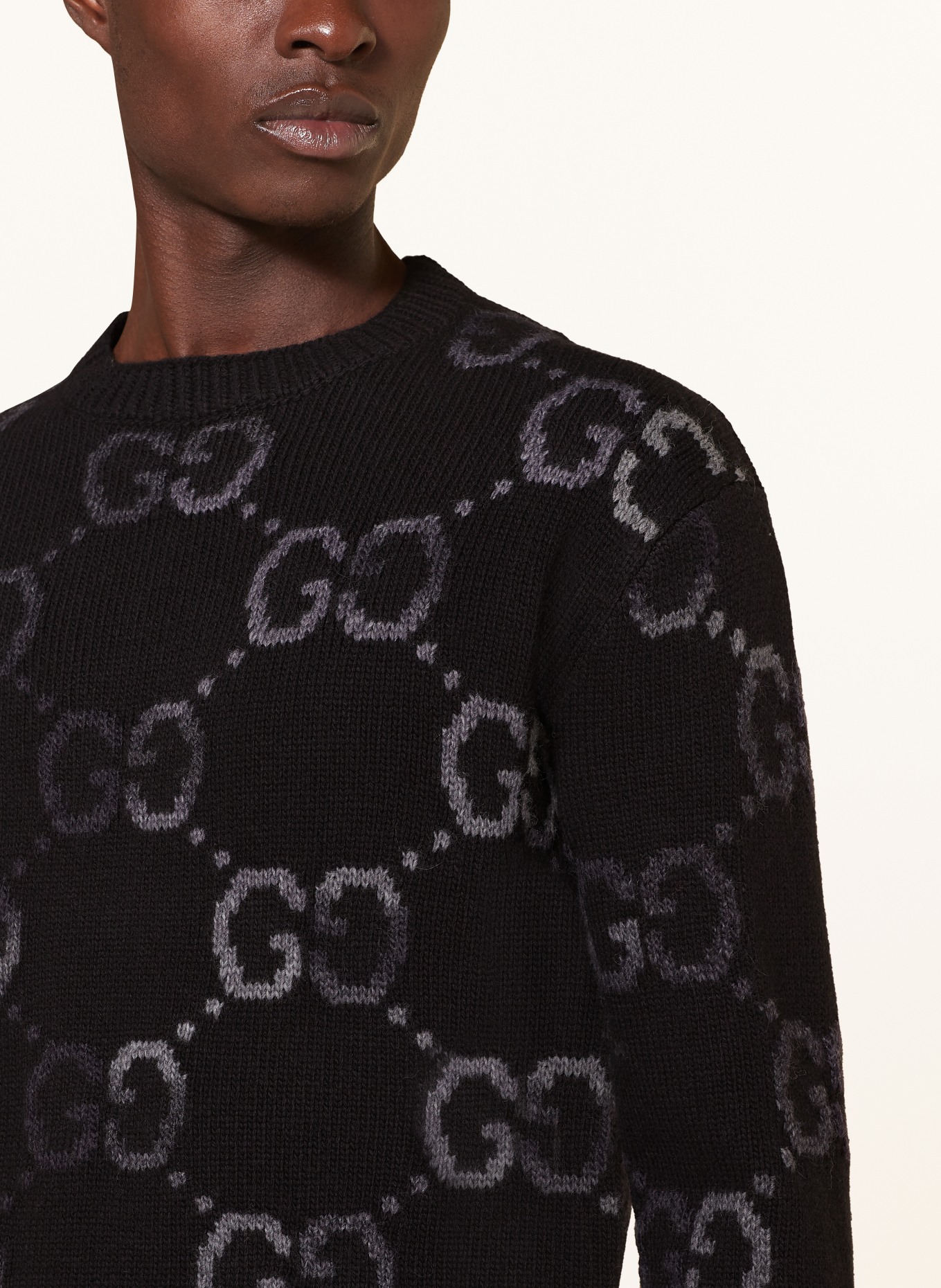GUCCI Sweater, Color: BLACK/ DARK GRAY (Image 4)