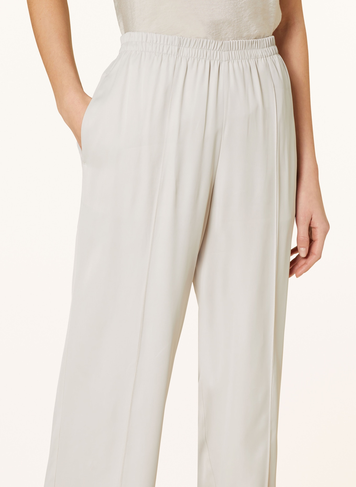 Marc O'Polo Wide leg trousers in satin, Color: CREAM (Image 5)