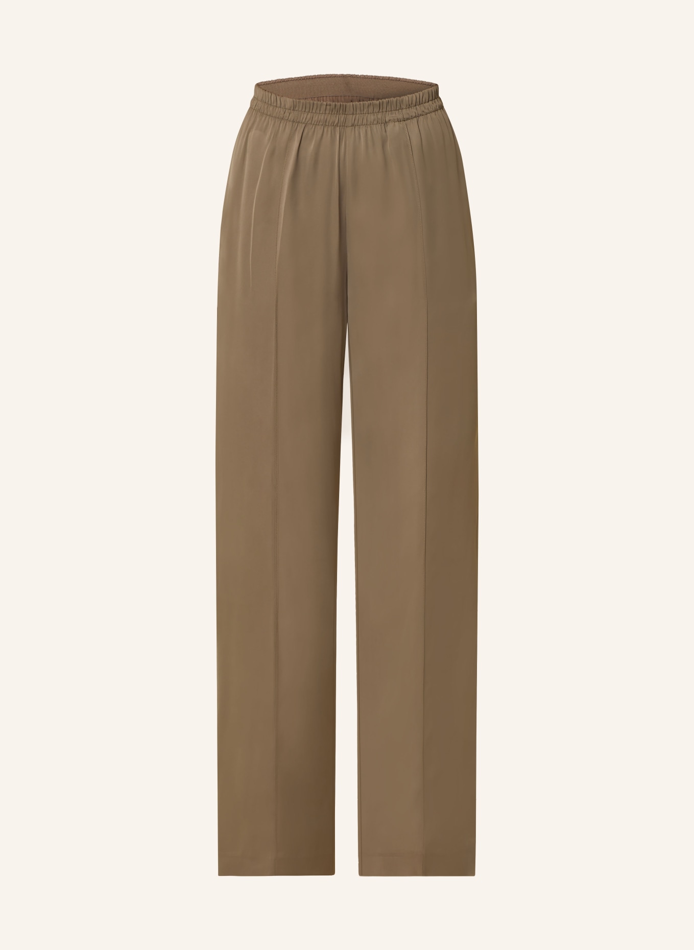 Marc O'Polo Wide leg trousers in satin, Color: DARK BROWN (Image 1)