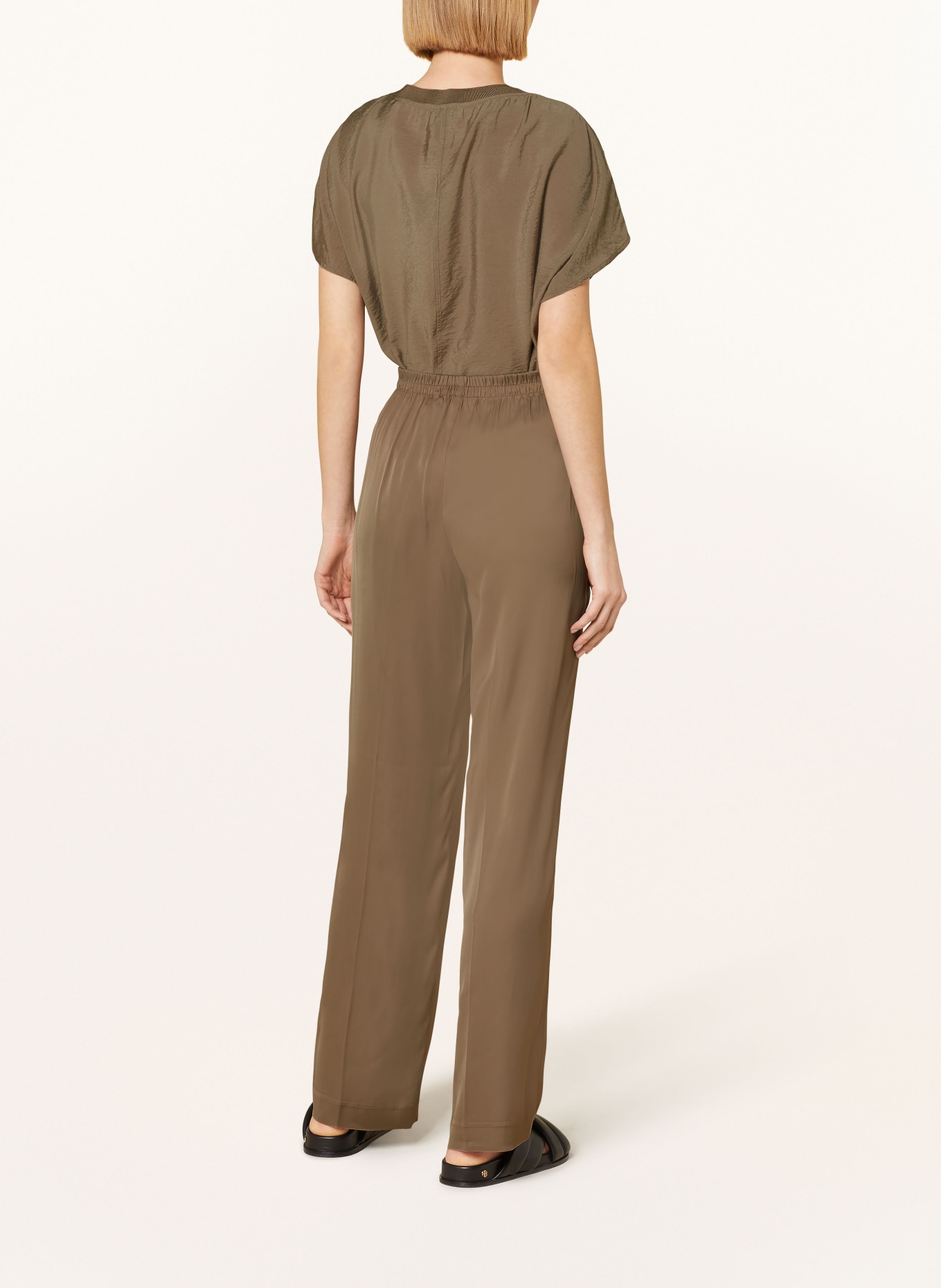 Marc O'Polo Wide leg trousers in satin, Color: DARK BROWN (Image 3)