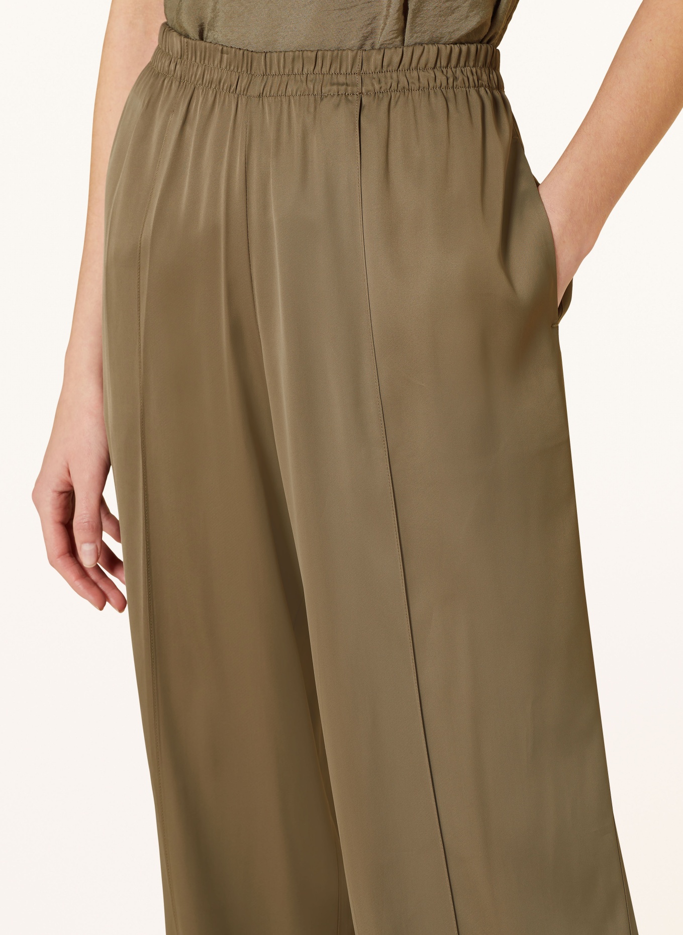 Marc O'Polo Wide leg trousers in satin, Color: DARK BROWN (Image 5)