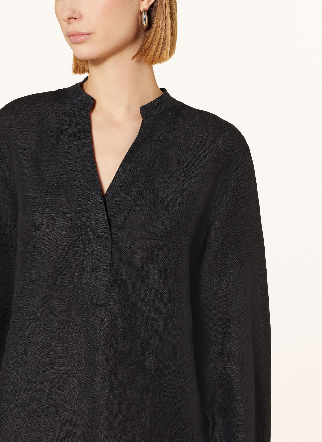 Marc O'Polo Shirt blouse made of linen, Color: BLACK (Image 4)