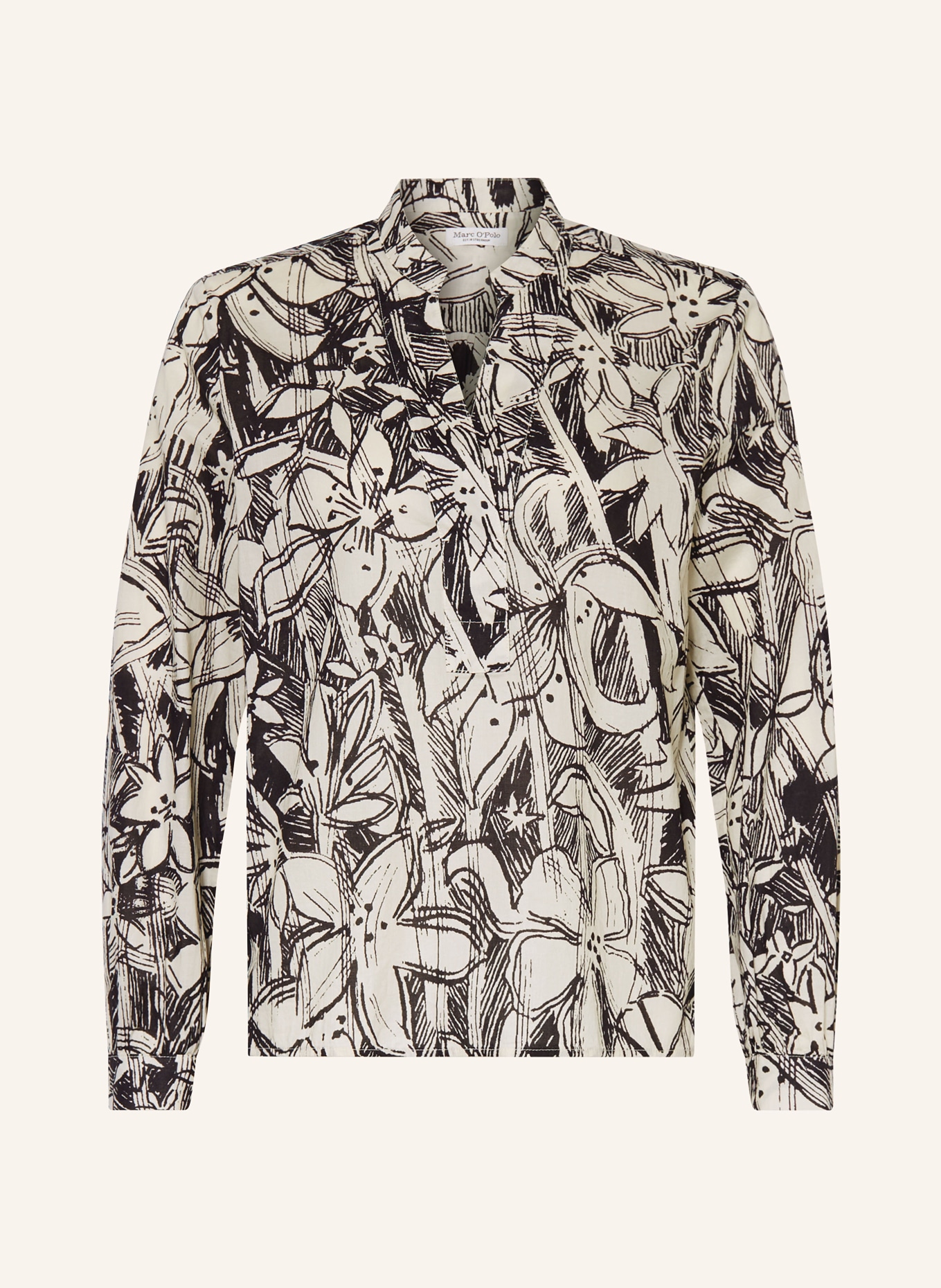 Marc O'Polo Shirt blouse, Color: BLACK/ CREAM (Image 1)