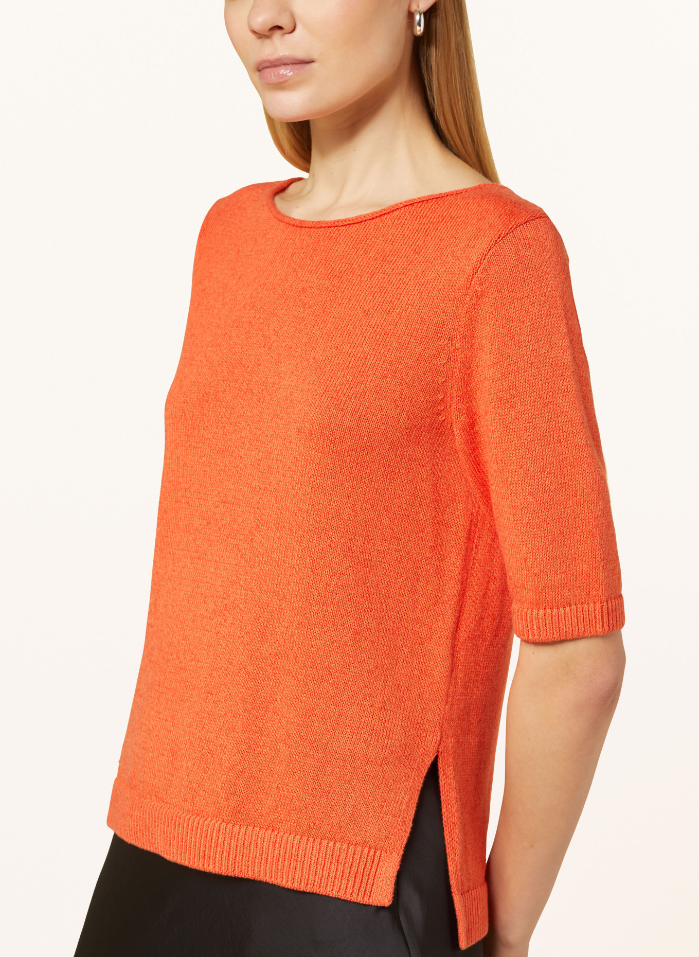 Marc O'Polo Knit shirt with linen, Color: ORANGE (Image 4)