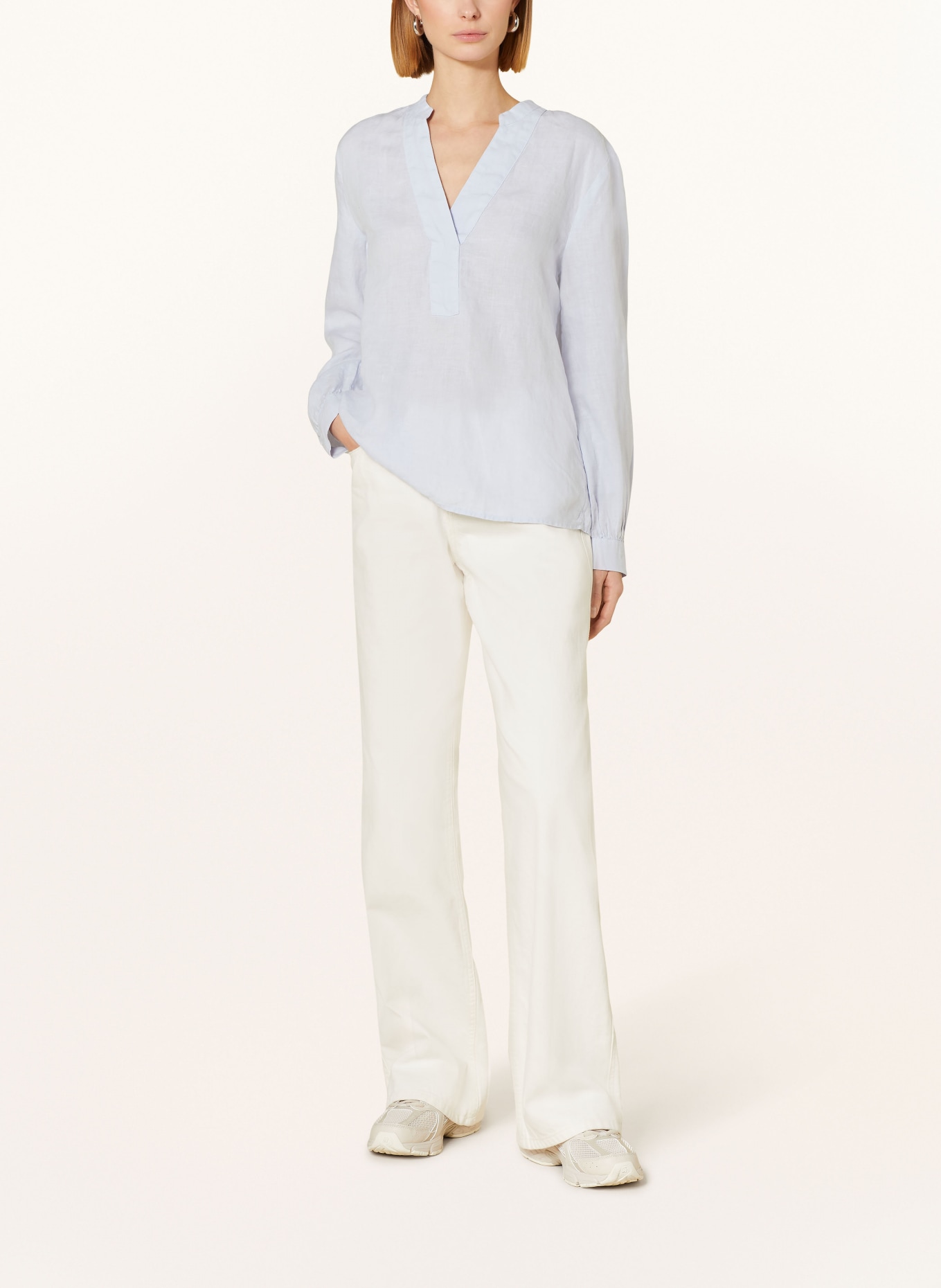 Marc O'Polo Shirt blouse made of linen, Color: LIGHT BLUE (Image 2)