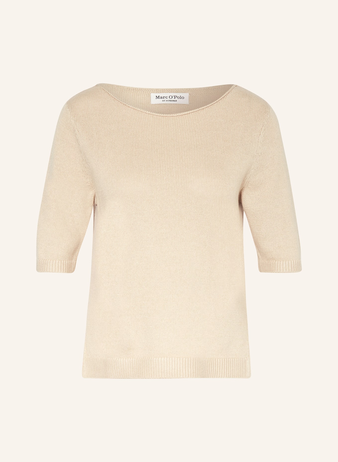 Marc O'Polo Knit shirt with linen, Color: BEIGE (Image 1)