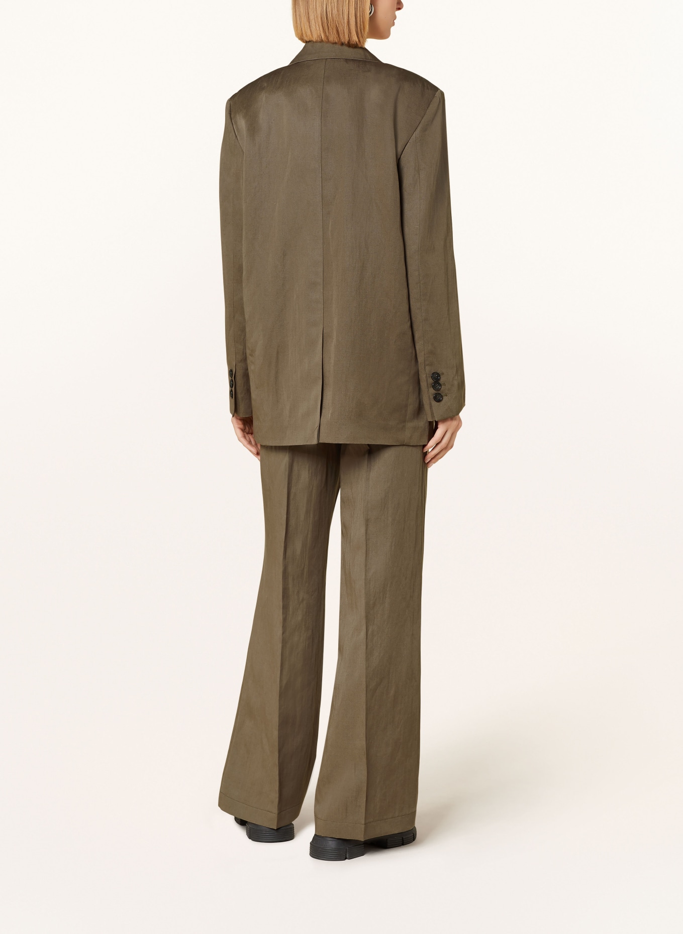 Marc O'Polo Long blazer with linen, Color: BROWN (Image 3)