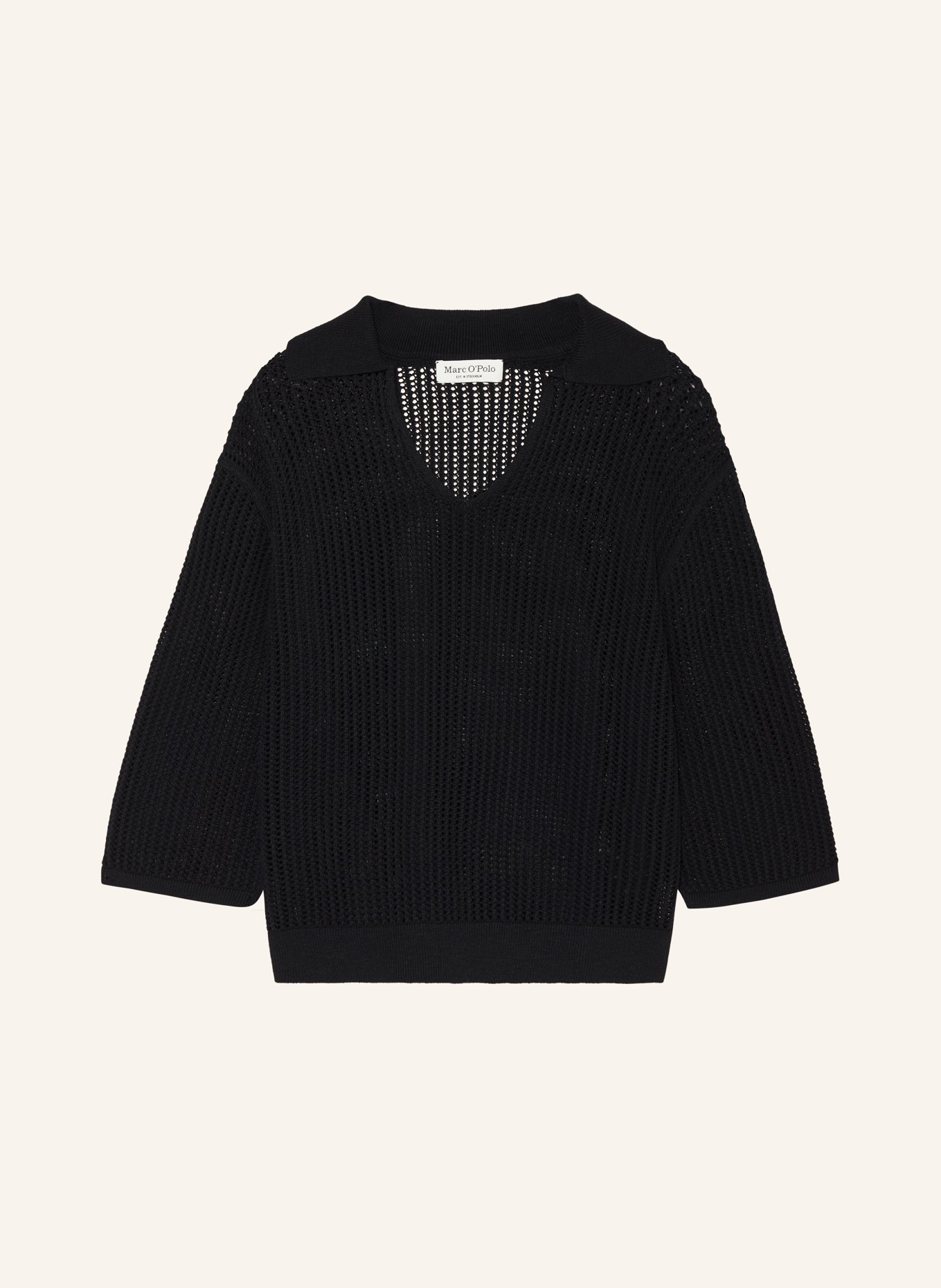 Marc O'Polo Sweater with 3/4 sleeves, Color: BLACK (Image 1)