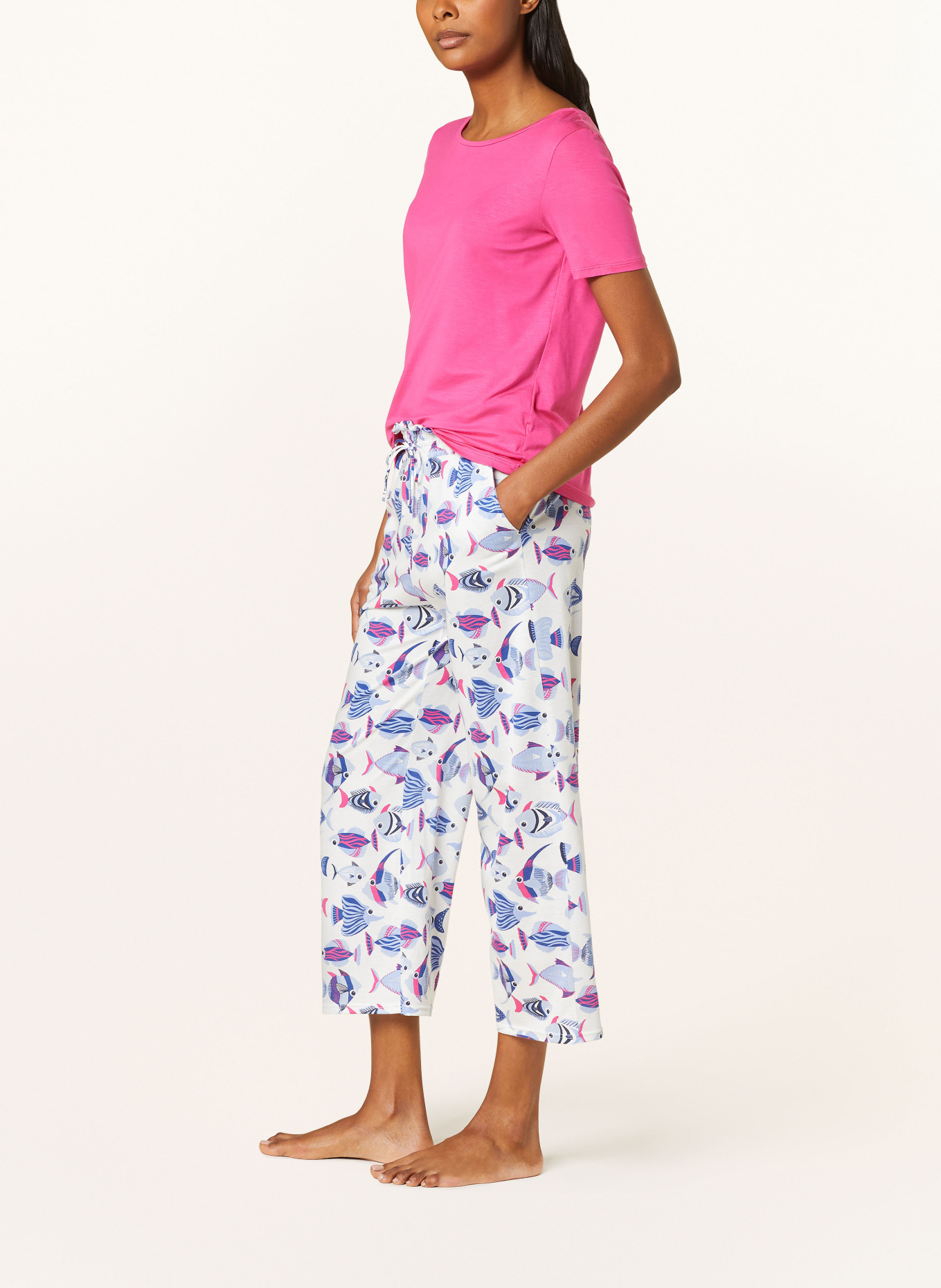 CALIDA Pajama pants, Color: WHITE/ BLUE (Image 4)