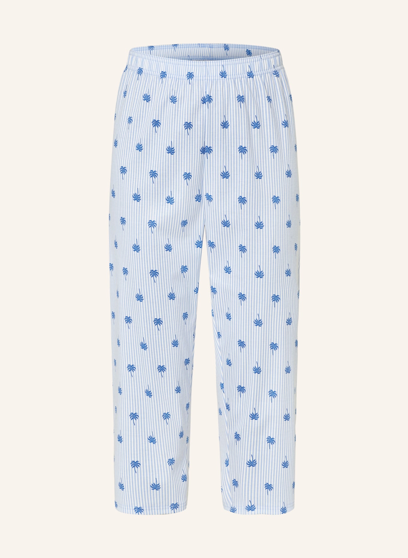 CALIDA 3/4 pajama pants, Color: WHITE/ LIGHT BLUE (Image 1)