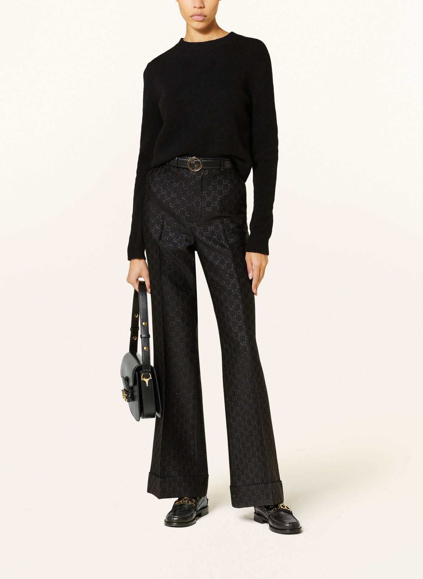 GUCCI Trousers with glitter thread, Color: BLACK (Image 2)