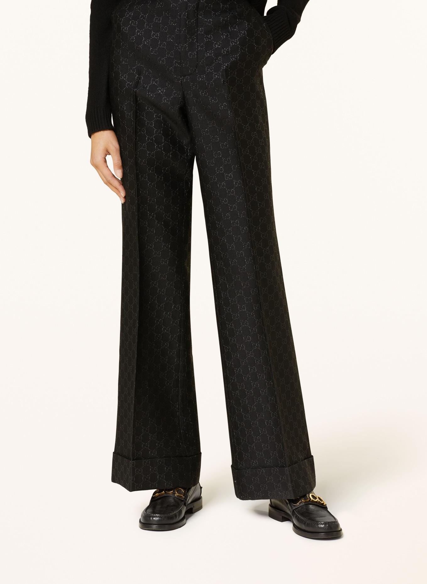 GUCCI Trousers with glitter thread, Color: BLACK (Image 5)