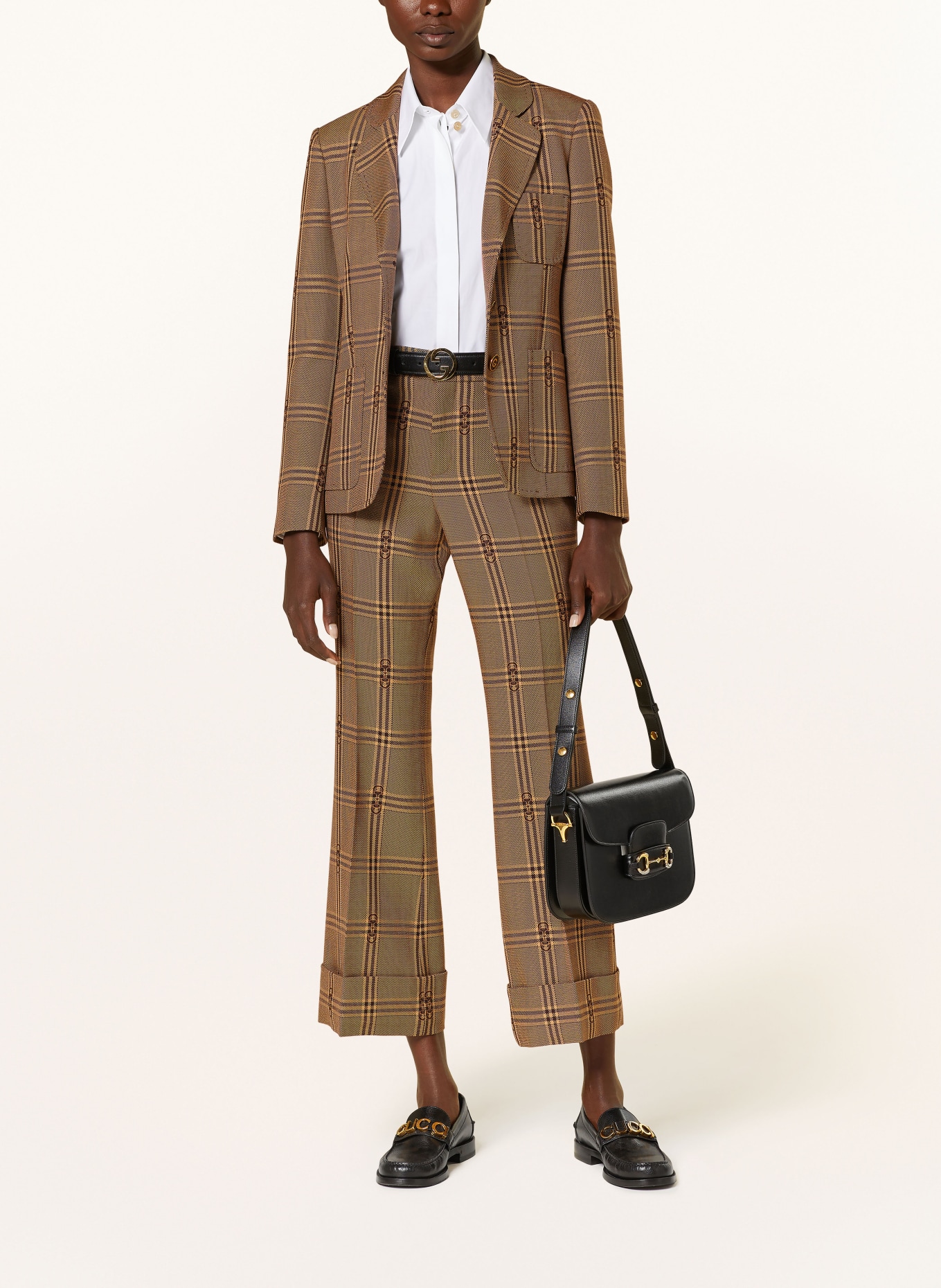 GUCCI Wide leg trousers, Color: 2014 BEIGE/BROWN (Image 2)