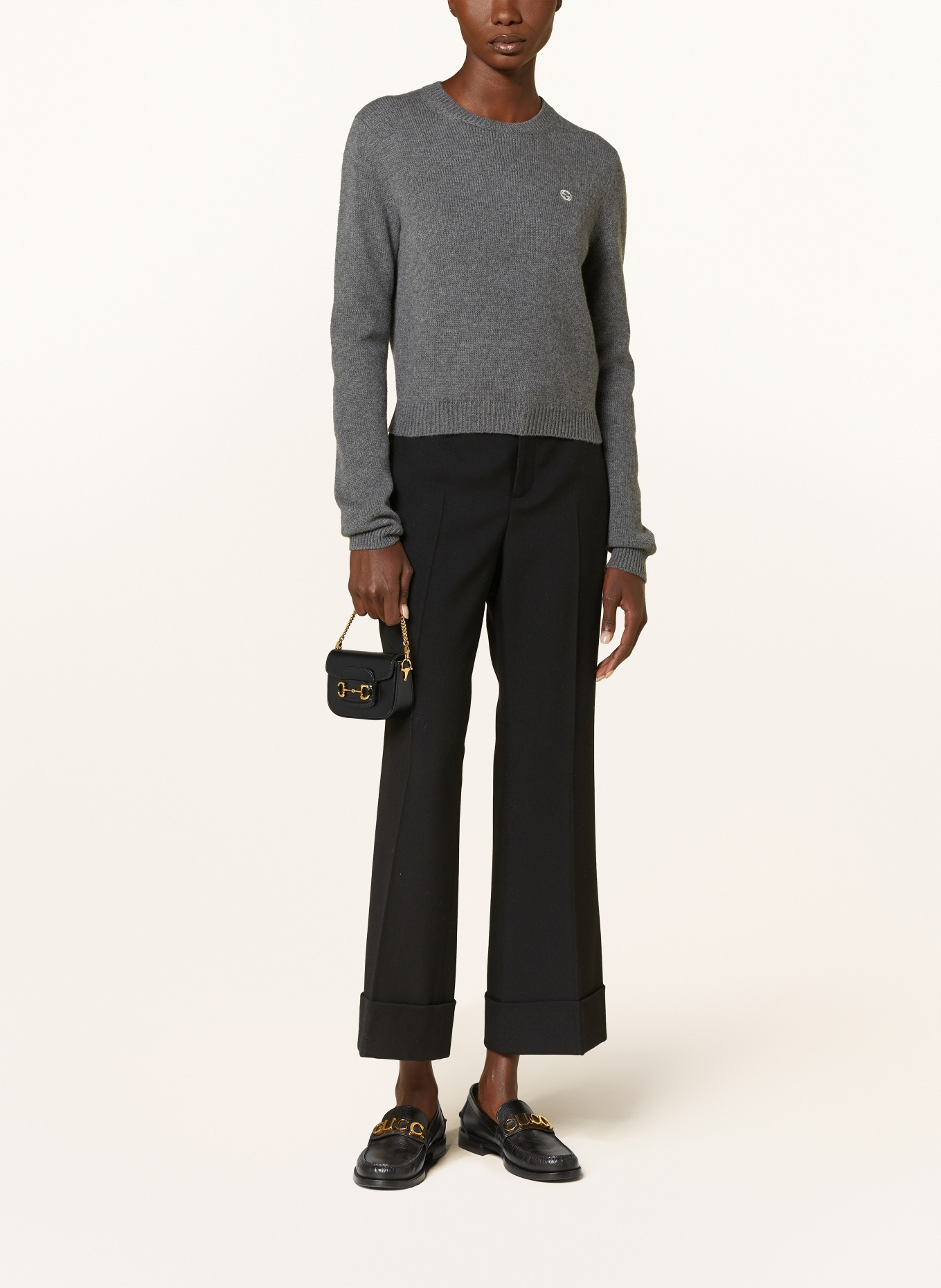 GUCCI Cropped sweater, Color: GRAY (Image 2)