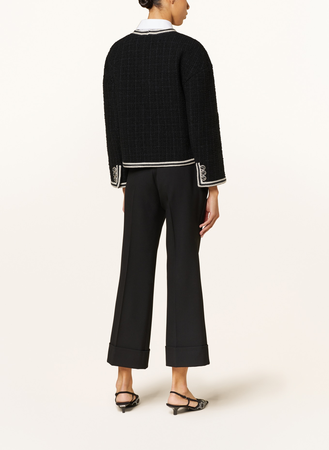 GUCCI Boxy jacket DAMIER made of tweed, Color: BLACK/ WHITE (Image 3)