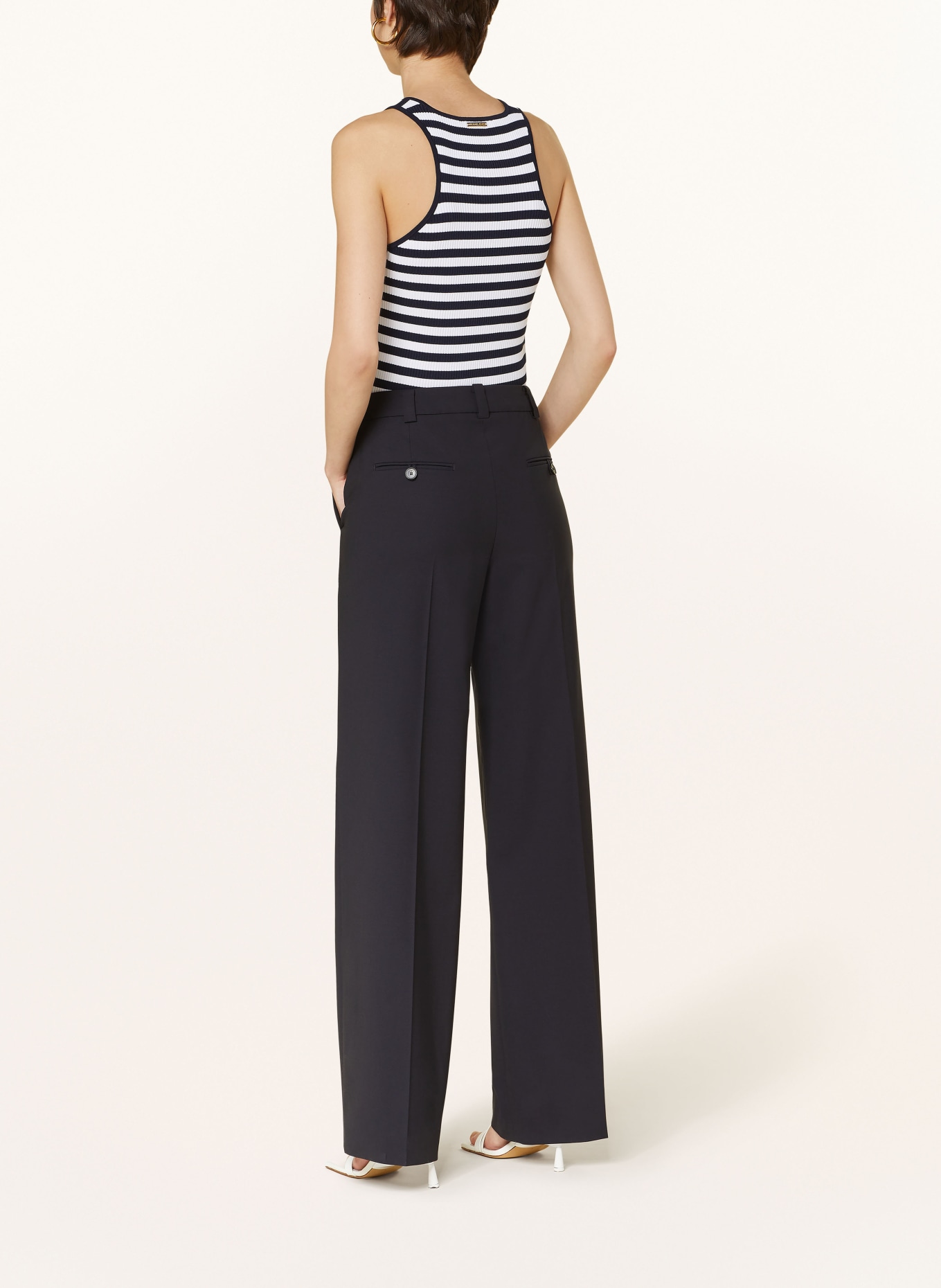 MICHAEL KORS Cropped knit top, Color: DARK BLUE/ WHITE (Image 3)