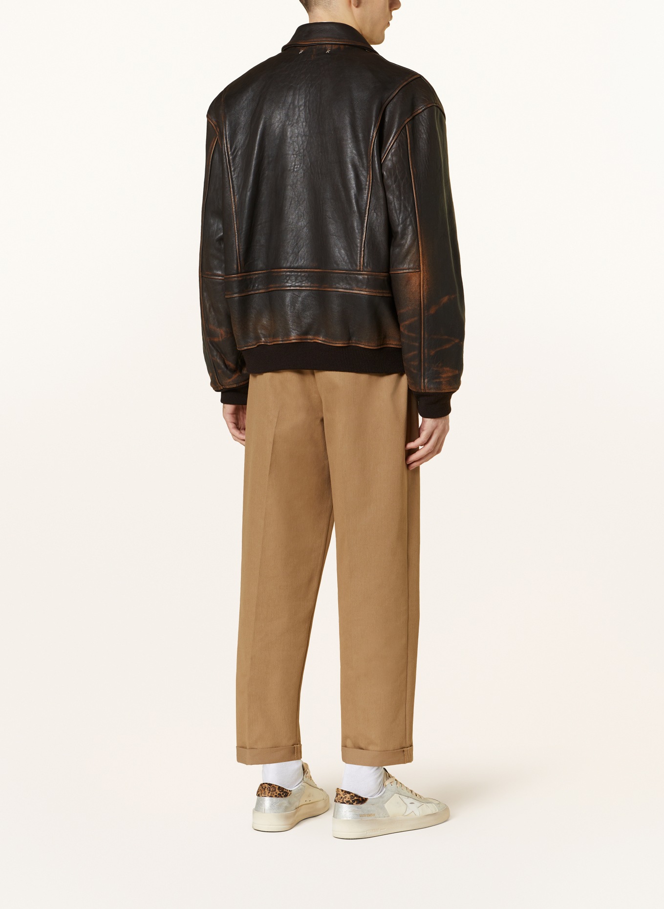 GOLDEN GOOSE Leather jacket JOURNEY, Color: DARK BROWN (Image 3)