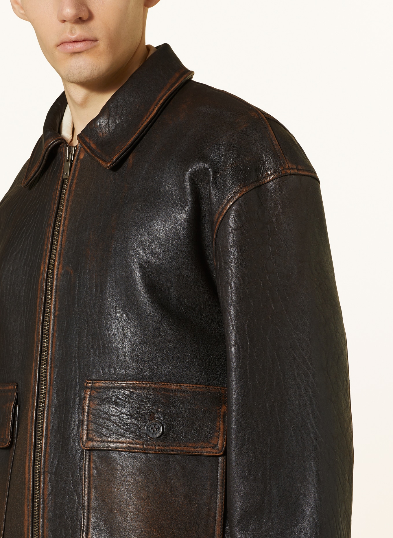 GOLDEN GOOSE Leather jacket JOURNEY, Color: DARK BROWN (Image 4)