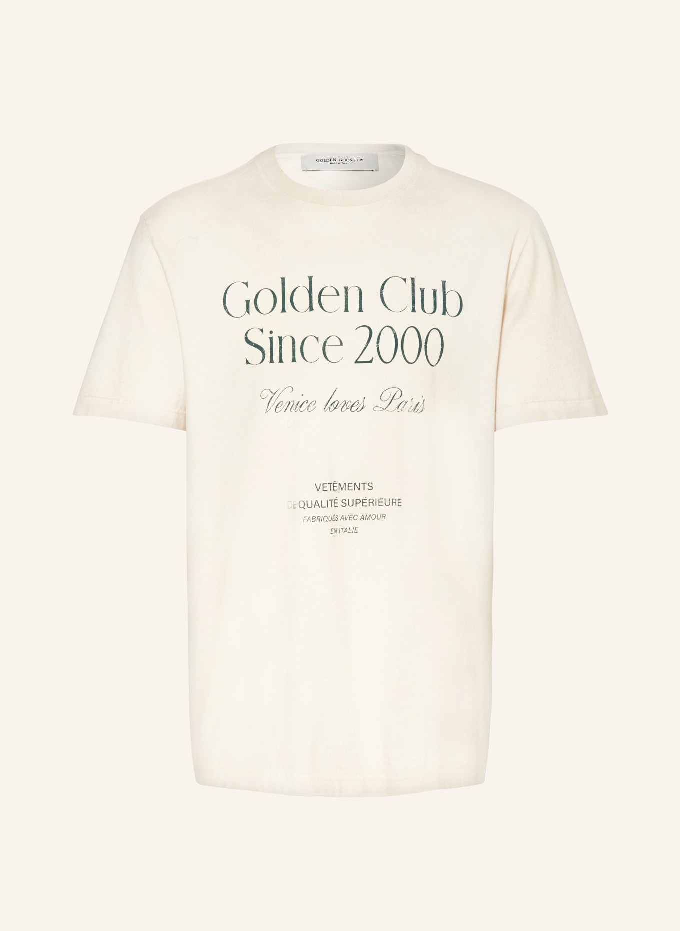 GOLDEN GOOSE T-Shirt JOURNEY, Farbe: CREME/ GRÜN (Bild 1)
