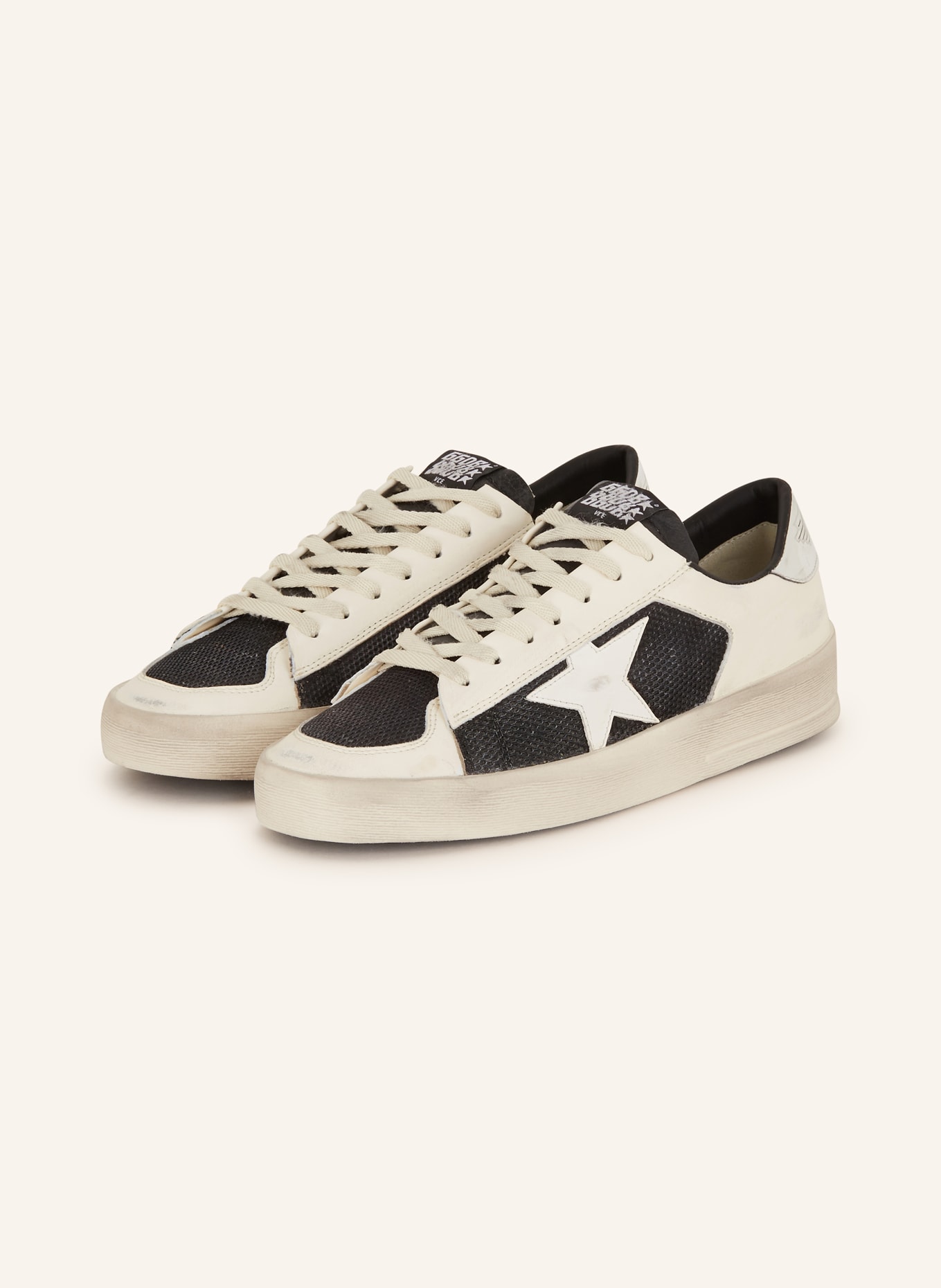 GOLDEN GOOSE Sneaker STARDAN, Farbe: WEISS/ SCHWARZ/ SILBER (Bild 1)