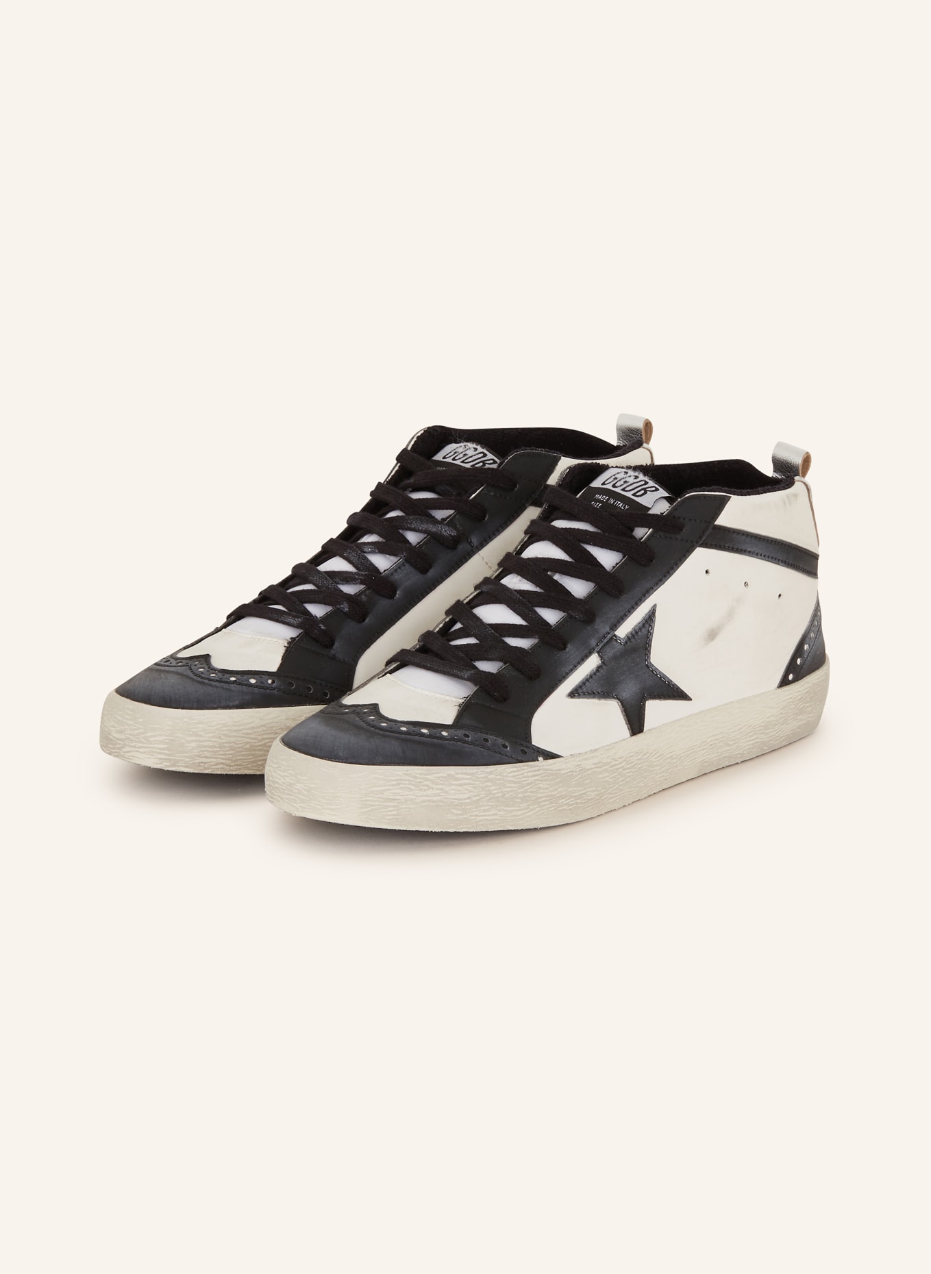GOLDEN GOOSE High-top sneakers MID STAR, Color: BLACK/ WHITE (Image 1)