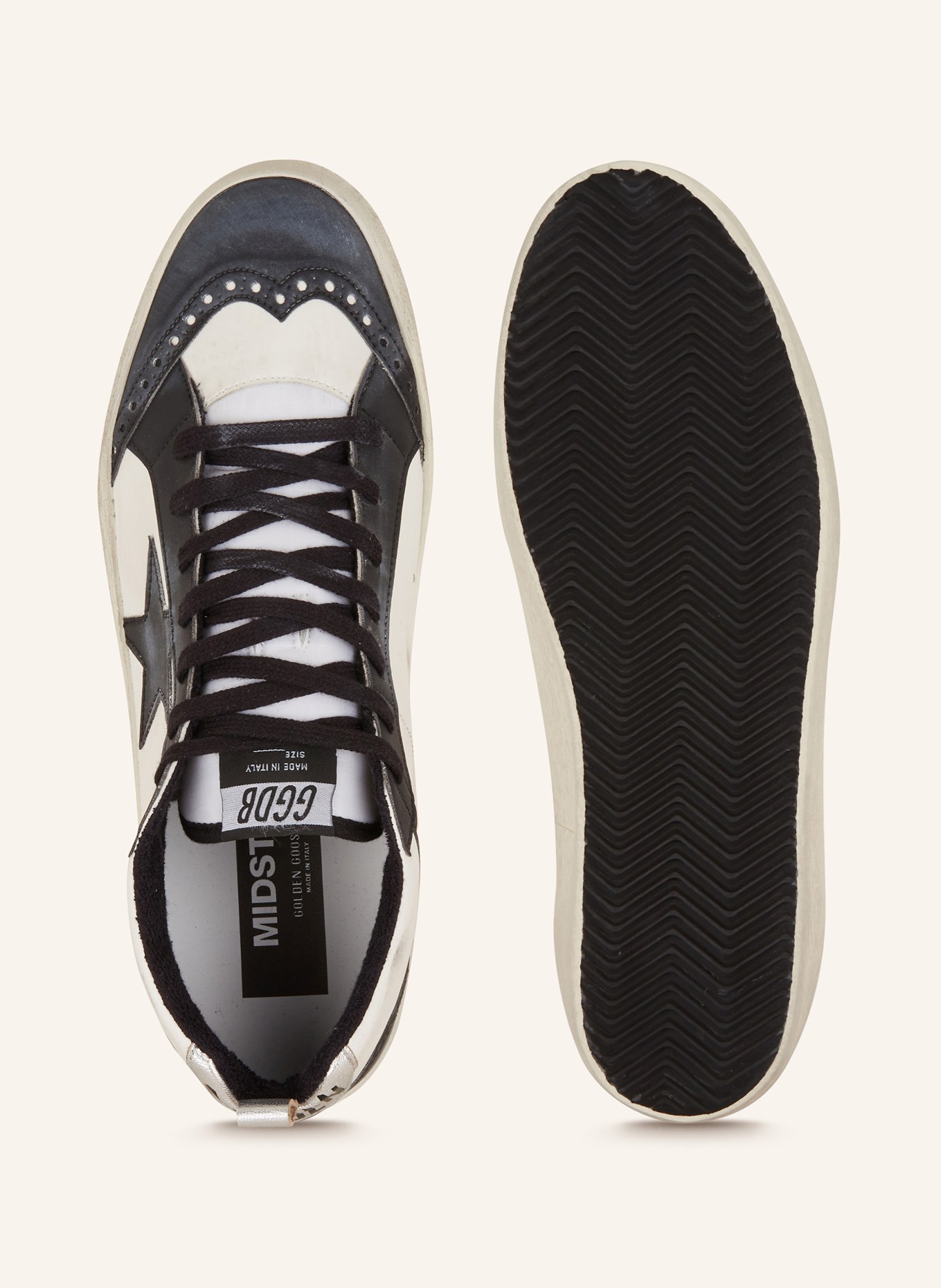 GOLDEN GOOSE High-top sneakers MID STAR, Color: BLACK/ WHITE (Image 5)