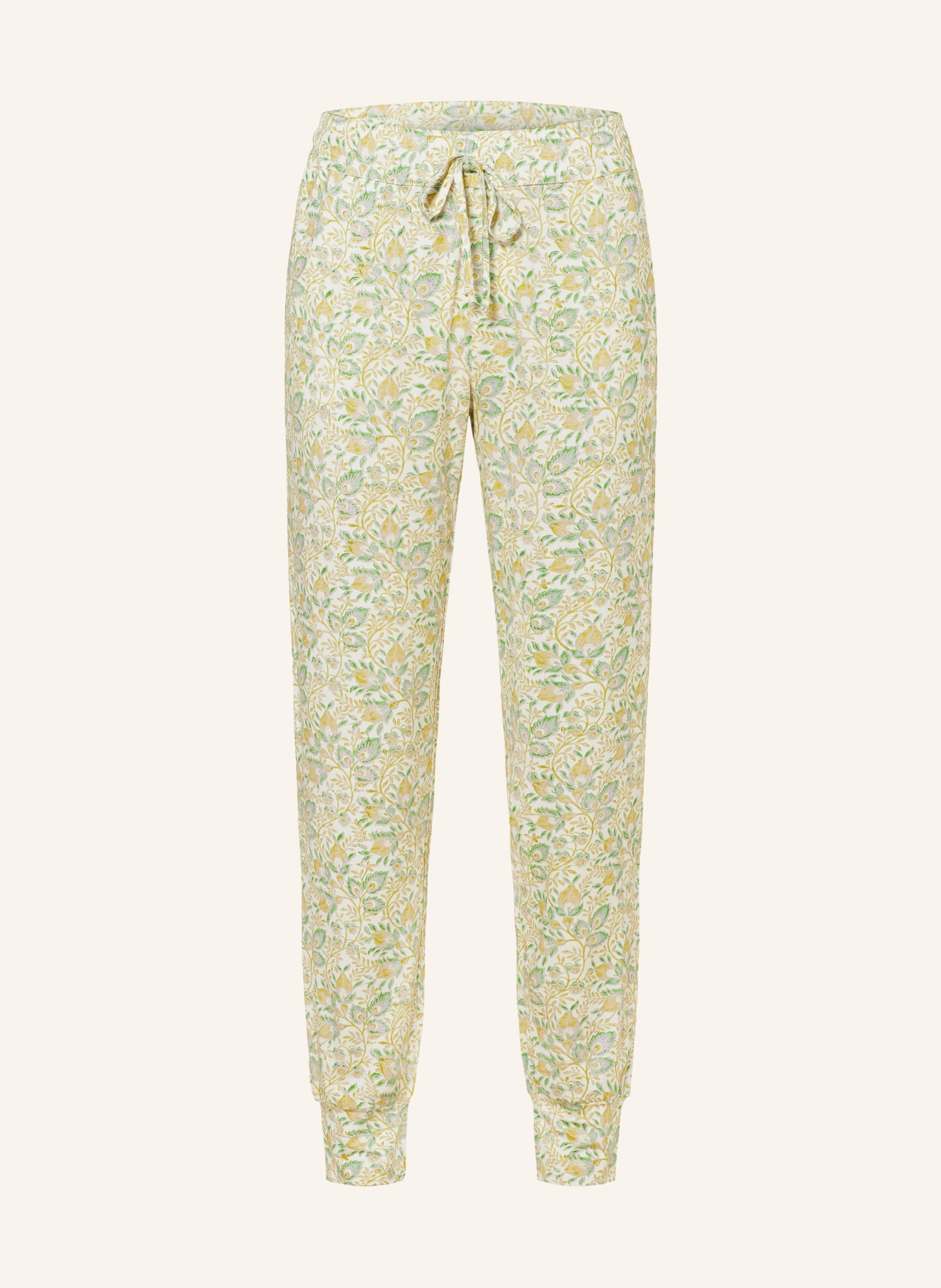 ESSENZA Pajama pants JULES LEVINE, Color: CREAM/ DARK YELLOW/ GREEN (Image 1)
