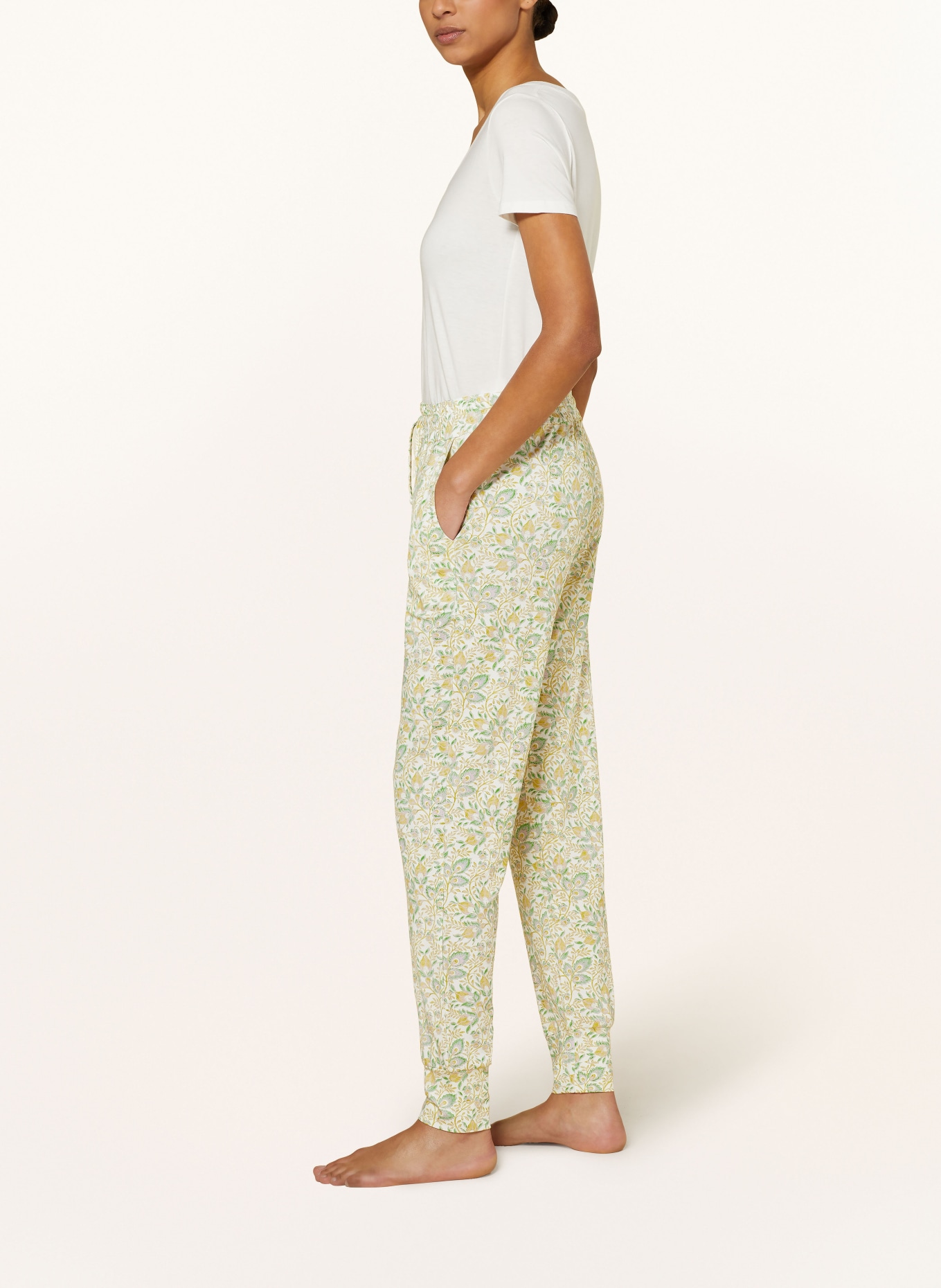 ESSENZA Pajama pants JULES LEVINE, Color: CREAM/ DARK YELLOW/ GREEN (Image 4)