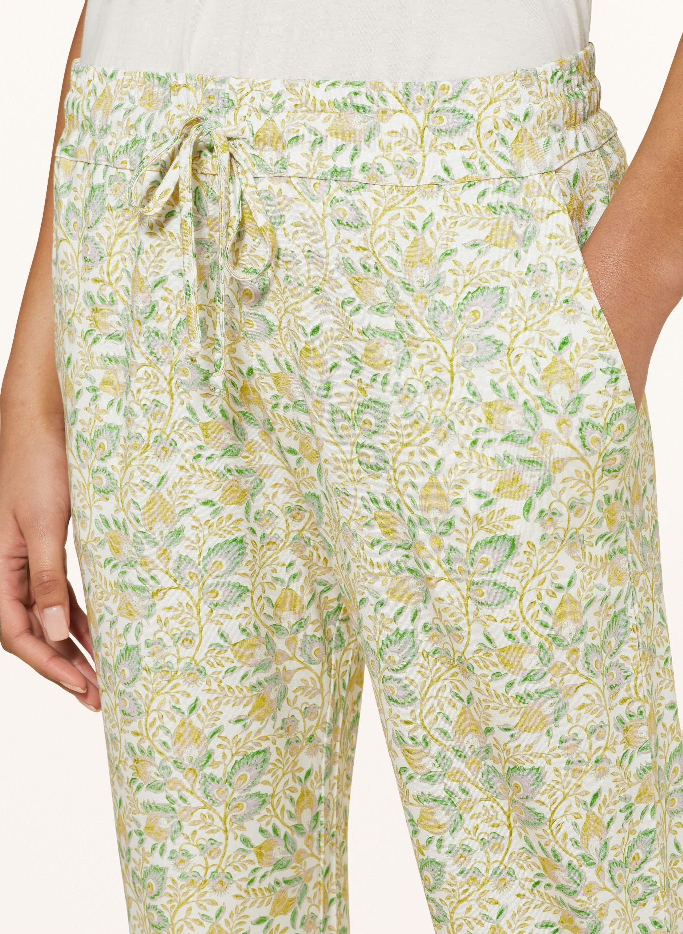 ESSENZA Pajama pants JULES LEVINE, Color: CREAM/ DARK YELLOW/ GREEN (Image 5)
