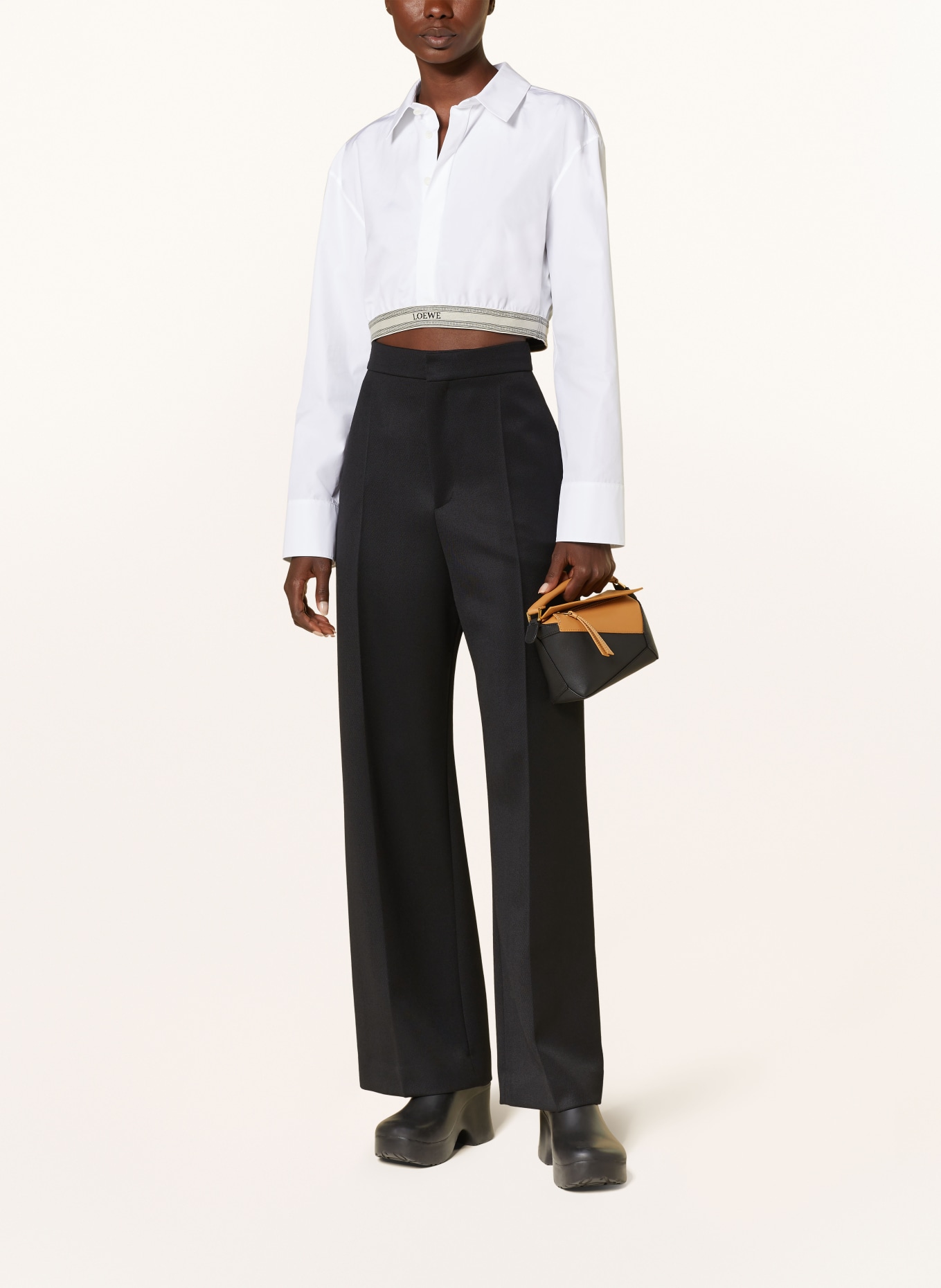 LOEWE Cropped shirt blouse, Color: WHITE (Image 2)