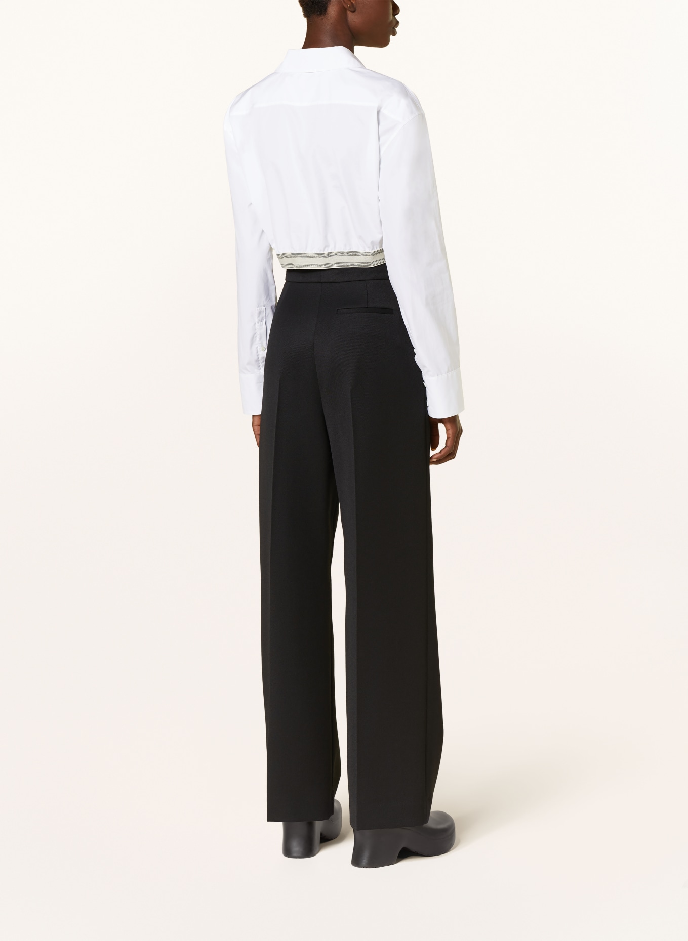LOEWE Cropped shirt blouse, Color: WHITE (Image 3)
