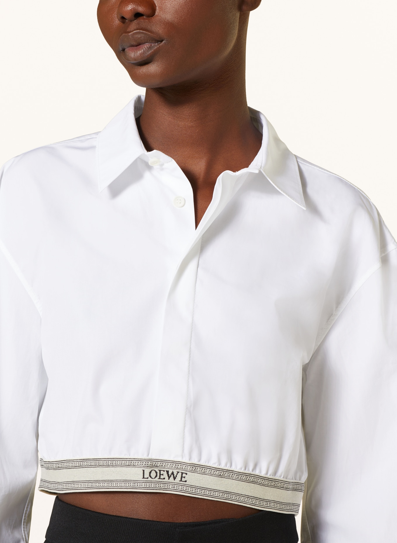 LOEWE Cropped shirt blouse, Color: WHITE (Image 4)