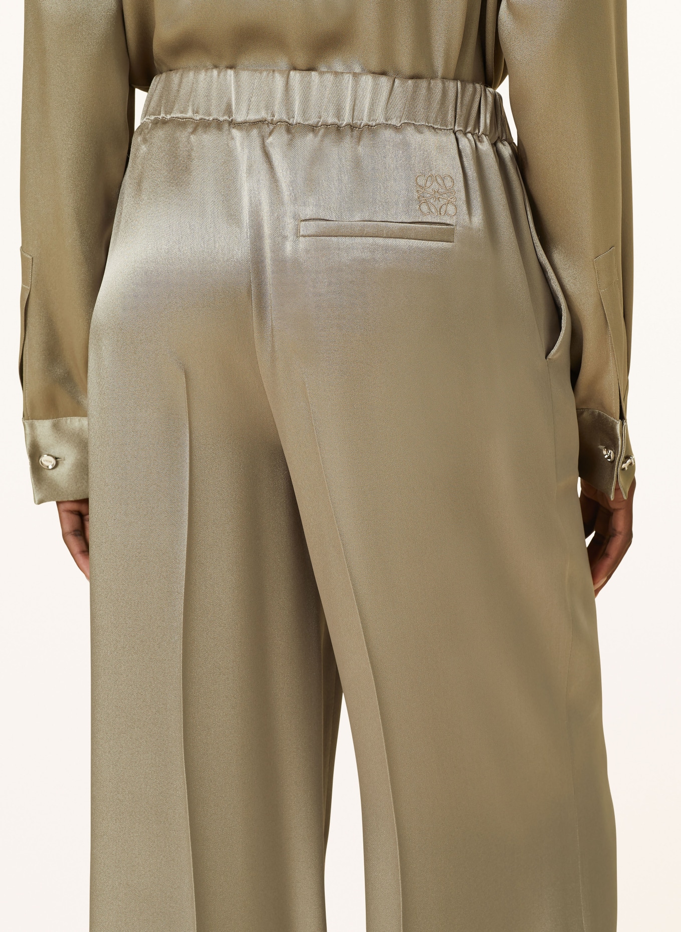 LOEWE Silk pants, Color: OLIVE (Image 5)